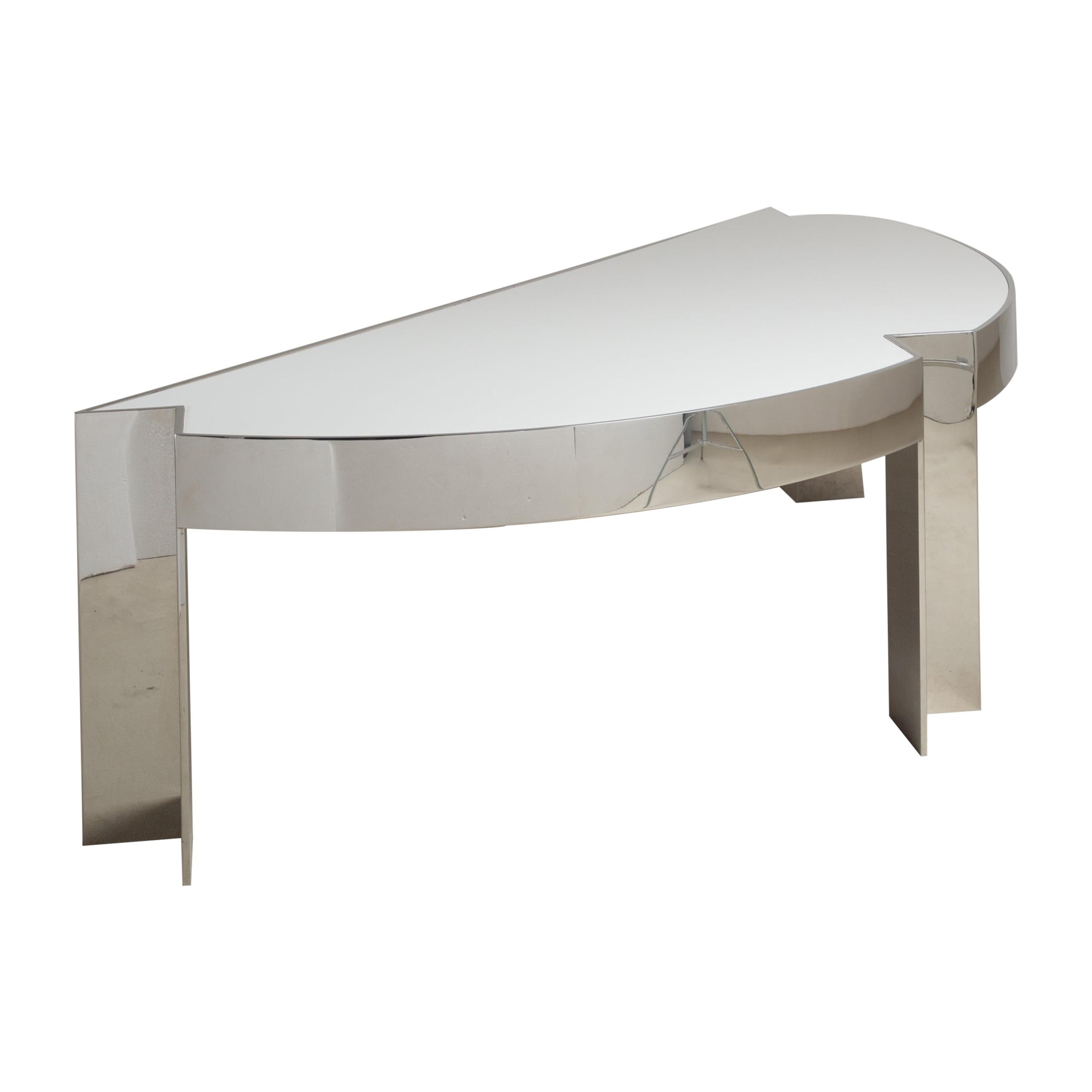 Pace Designed Chromium Steel and Ivory Lacquer Desk, 1970s