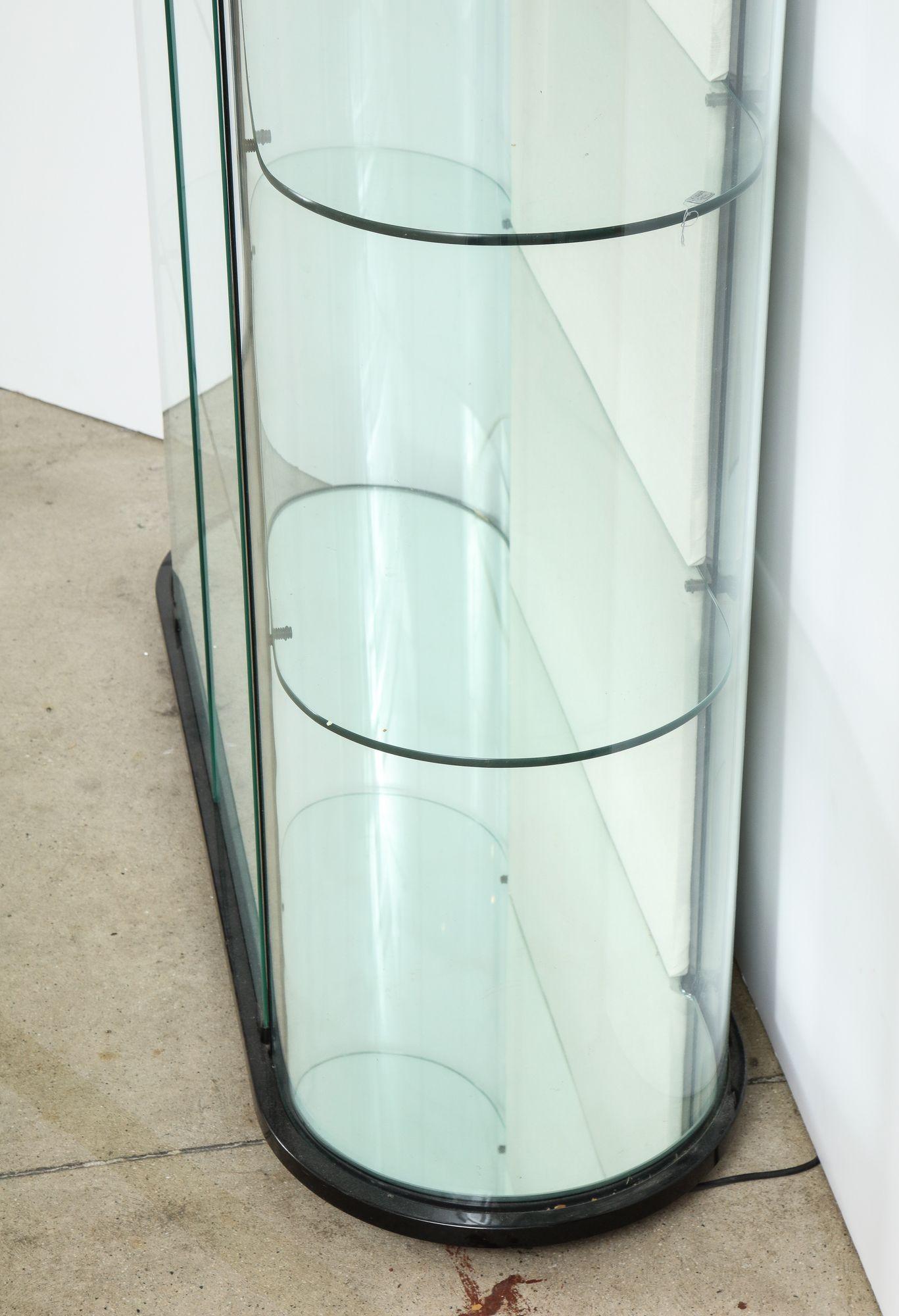 Pace Display Cabinet with Contoured Glass and Interior lights For Sale 7