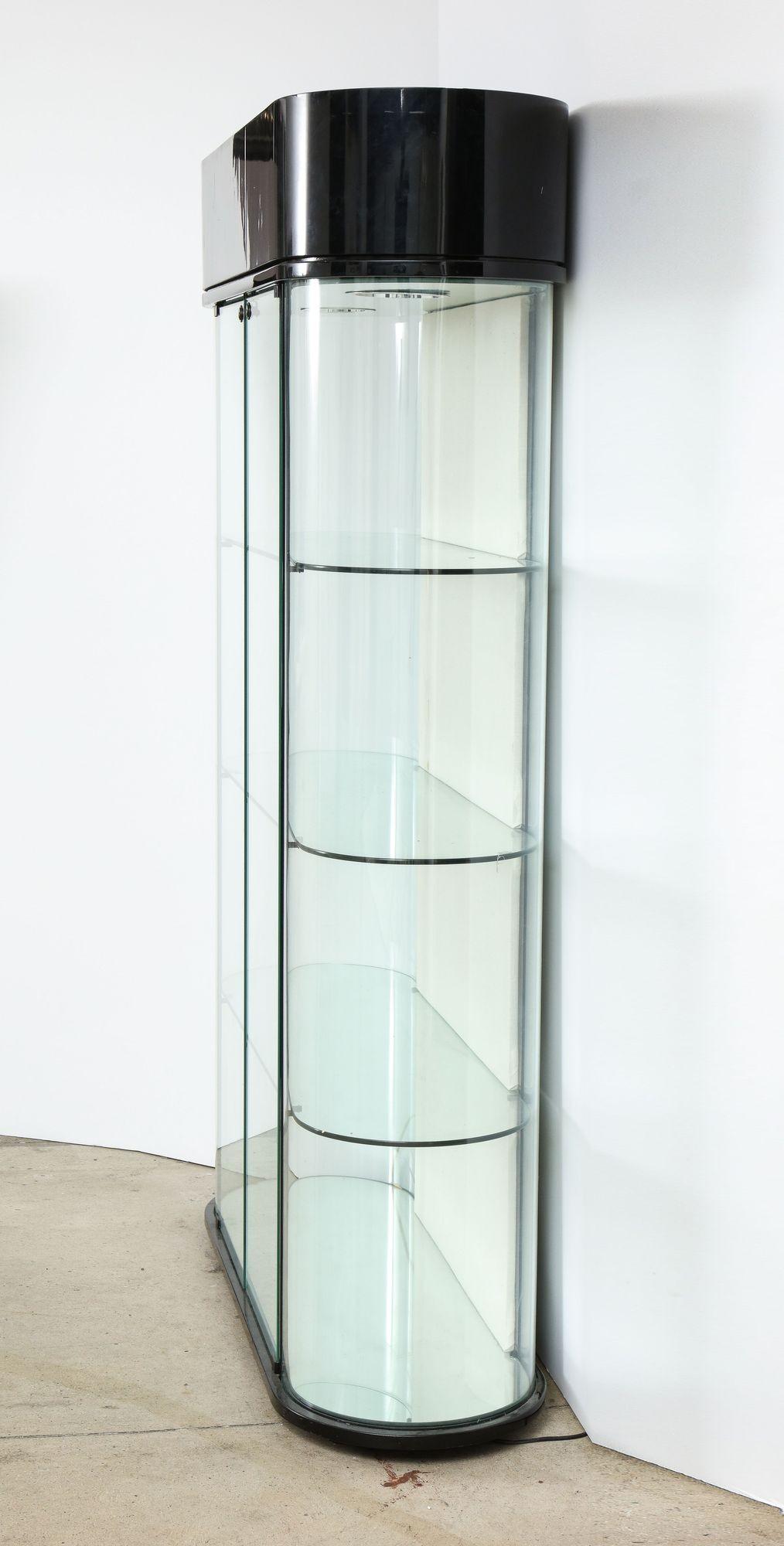 Pace Display Cabinet with Contoured Glass and Interior lights For Sale 8