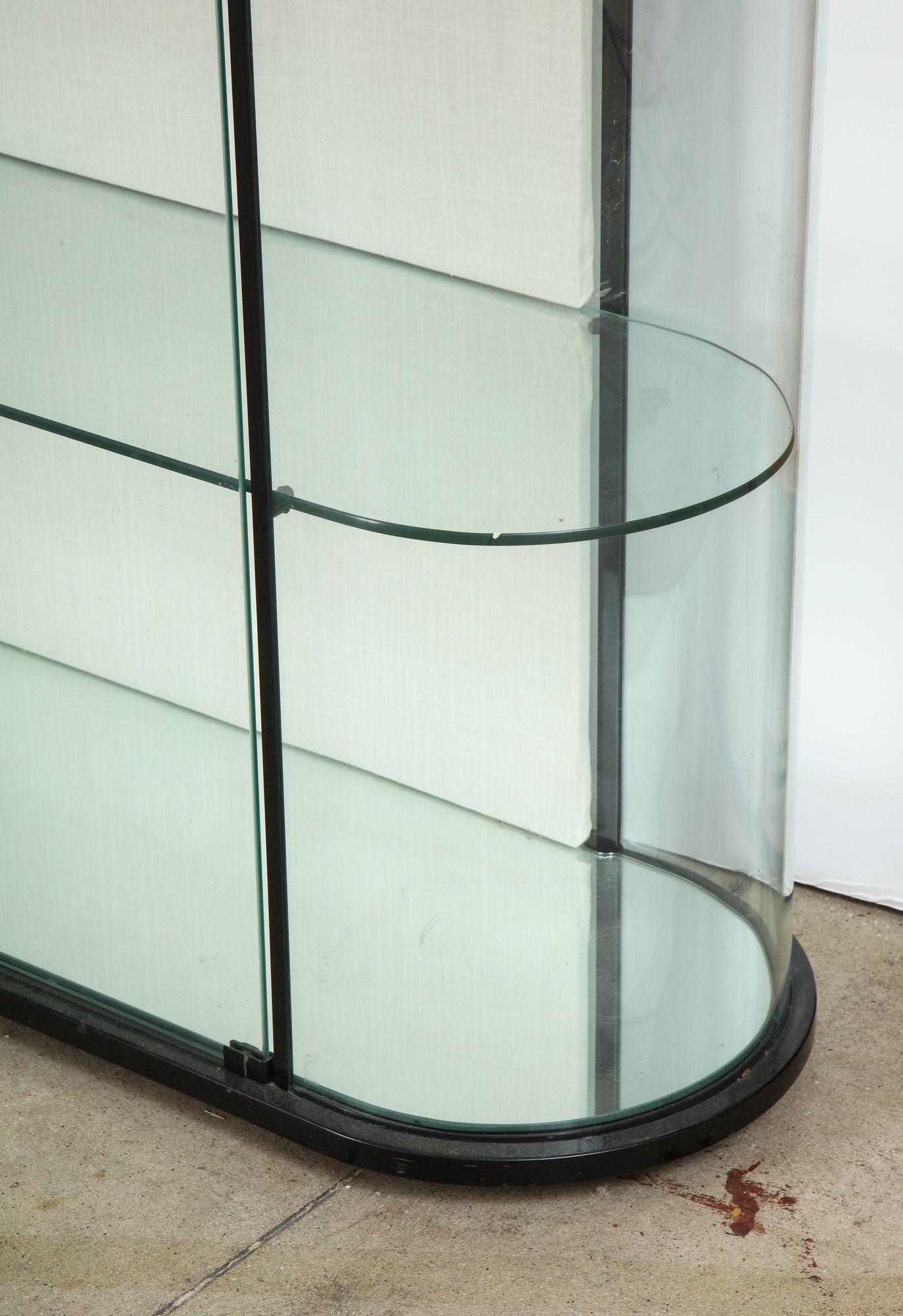Pace Display Cabinet with Contoured Glass and Interior lights For Sale 1