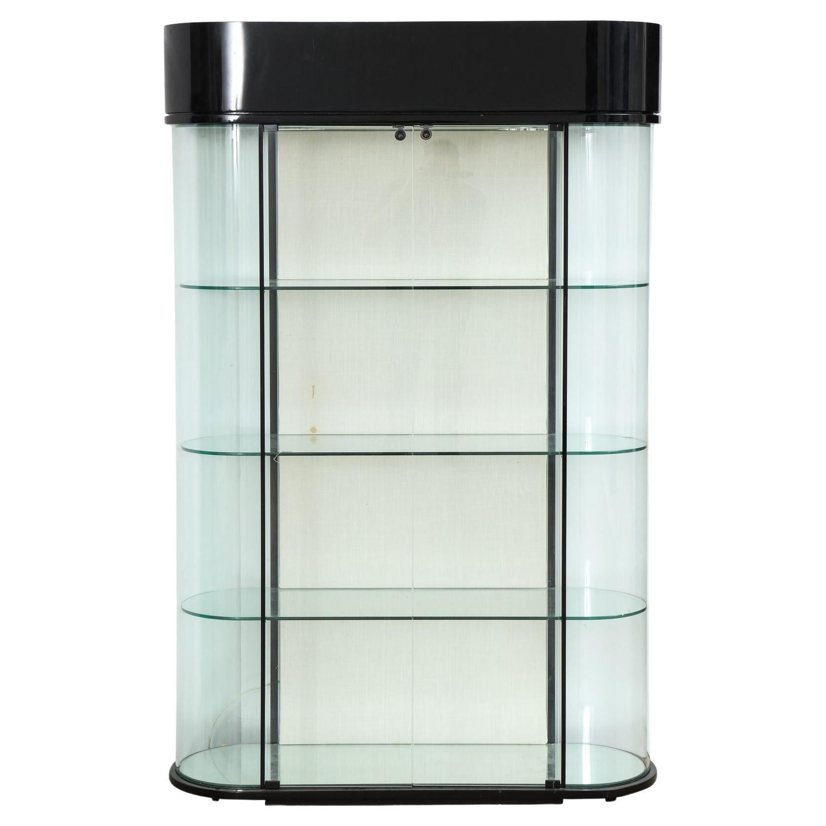 Pace Display Cabinet with Contoured Glass and Interior lights For Sale