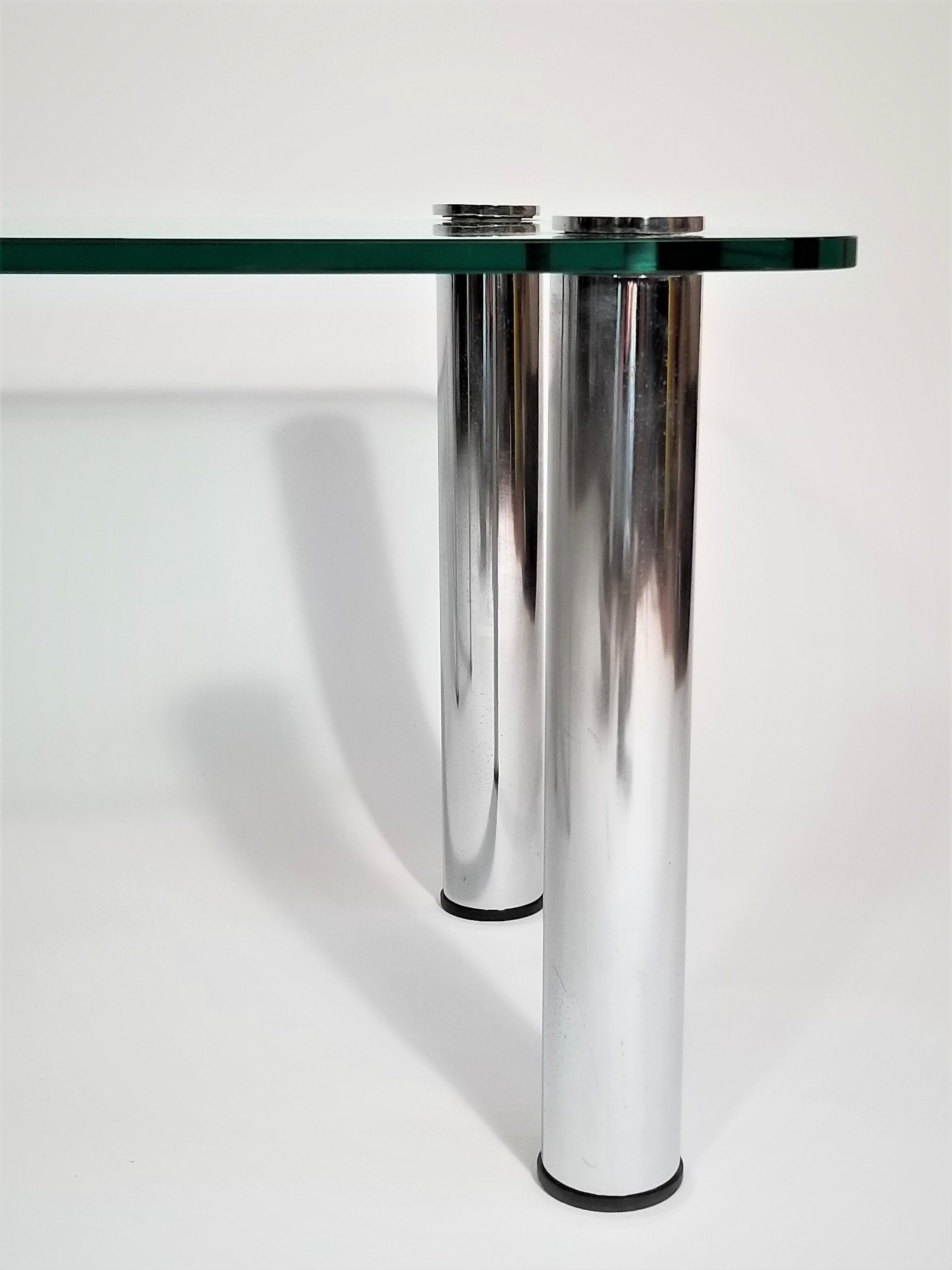 Pace Glass and Chrome Midcentury End Table or Coffee Table For Sale 4