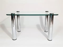 Pace Glass and Chrome Midcentury End Table or Coffee Table