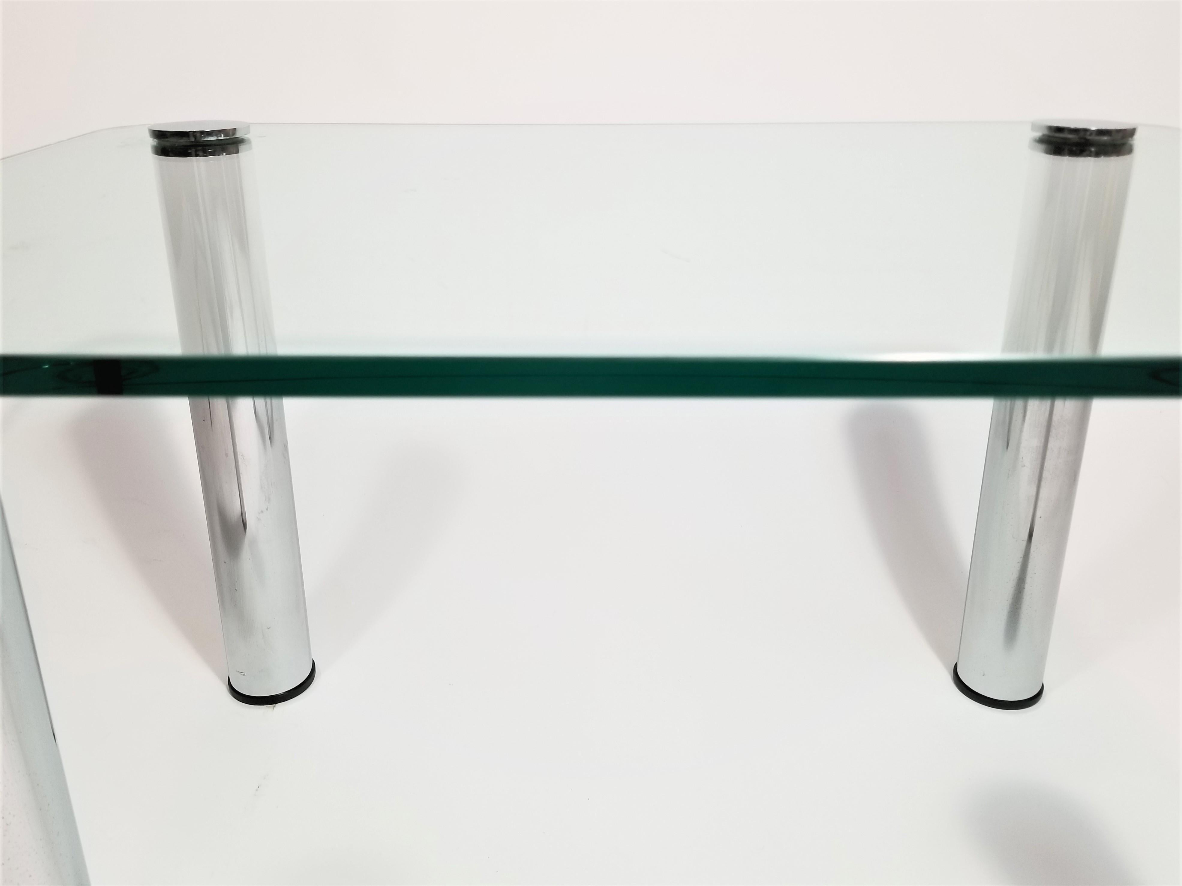 20th Century Pace Glass and Chrome Midcentury End Table or Coffee Table For Sale