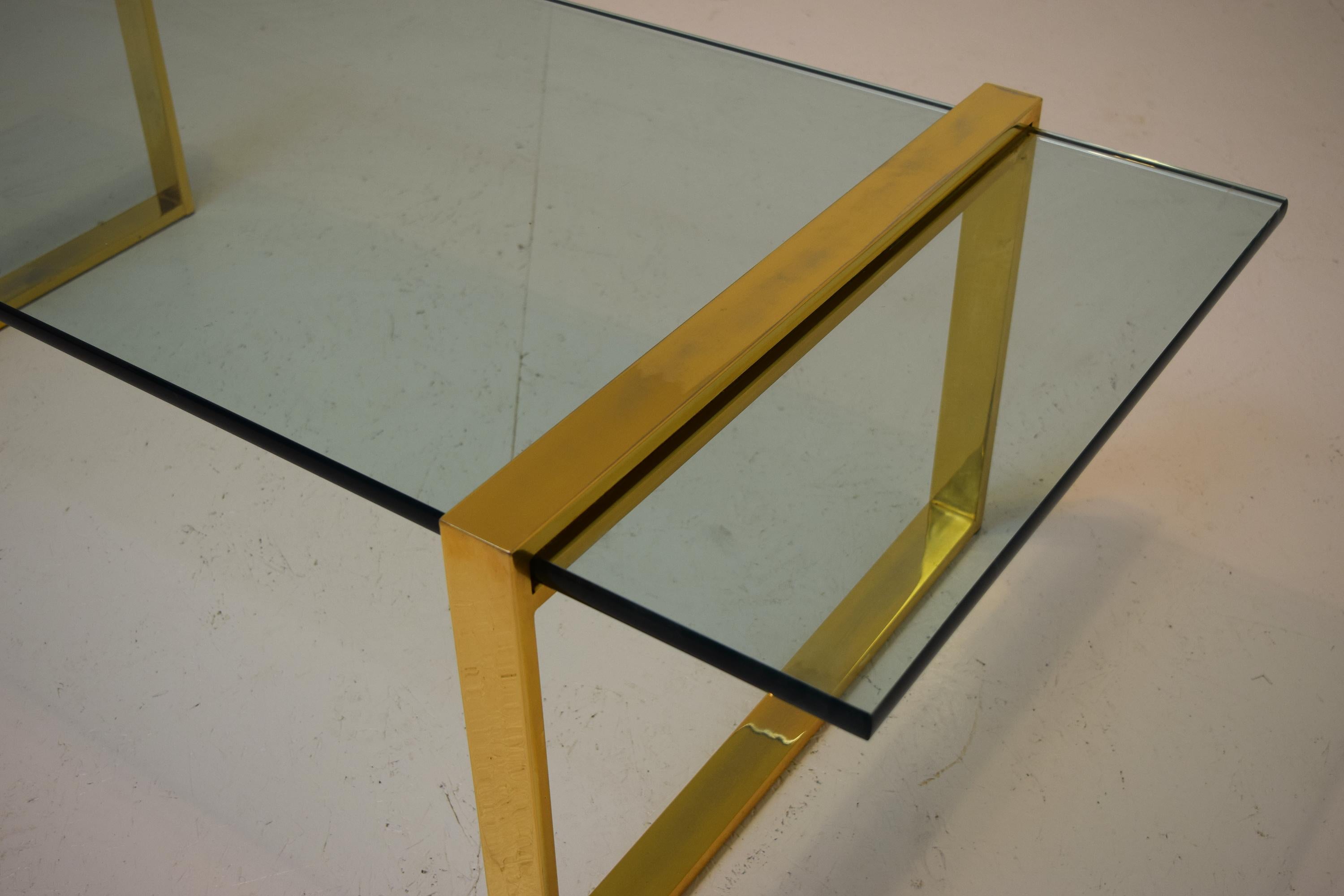 Mid-Century Modern Pace Glass Cocktail Table in Gold