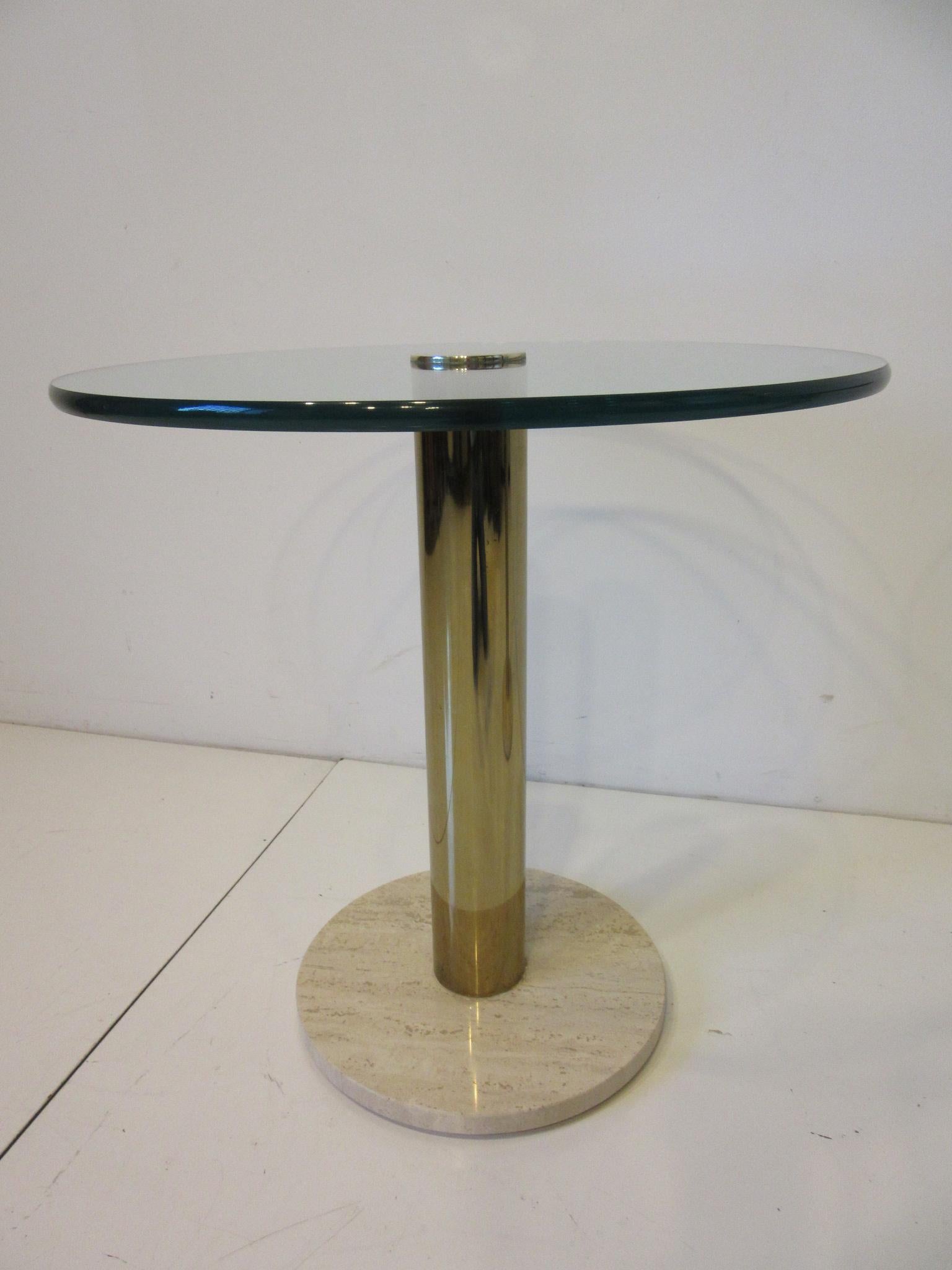 Pace Glass / Marble and Brass Italian Styled Side Tables 1