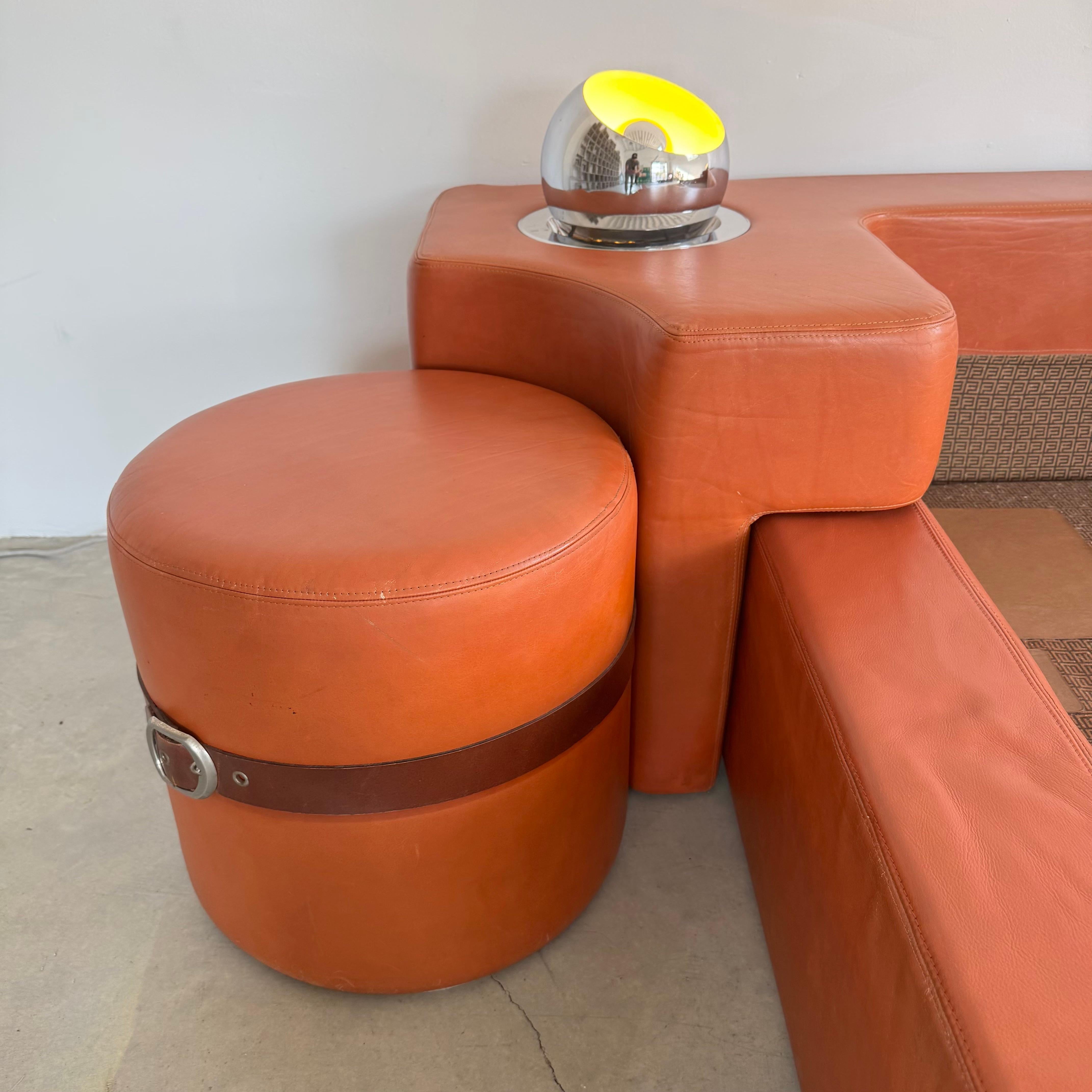 Cama de matrimonio de cuero Pace de Guido Faleschini, Italia, años 70 7