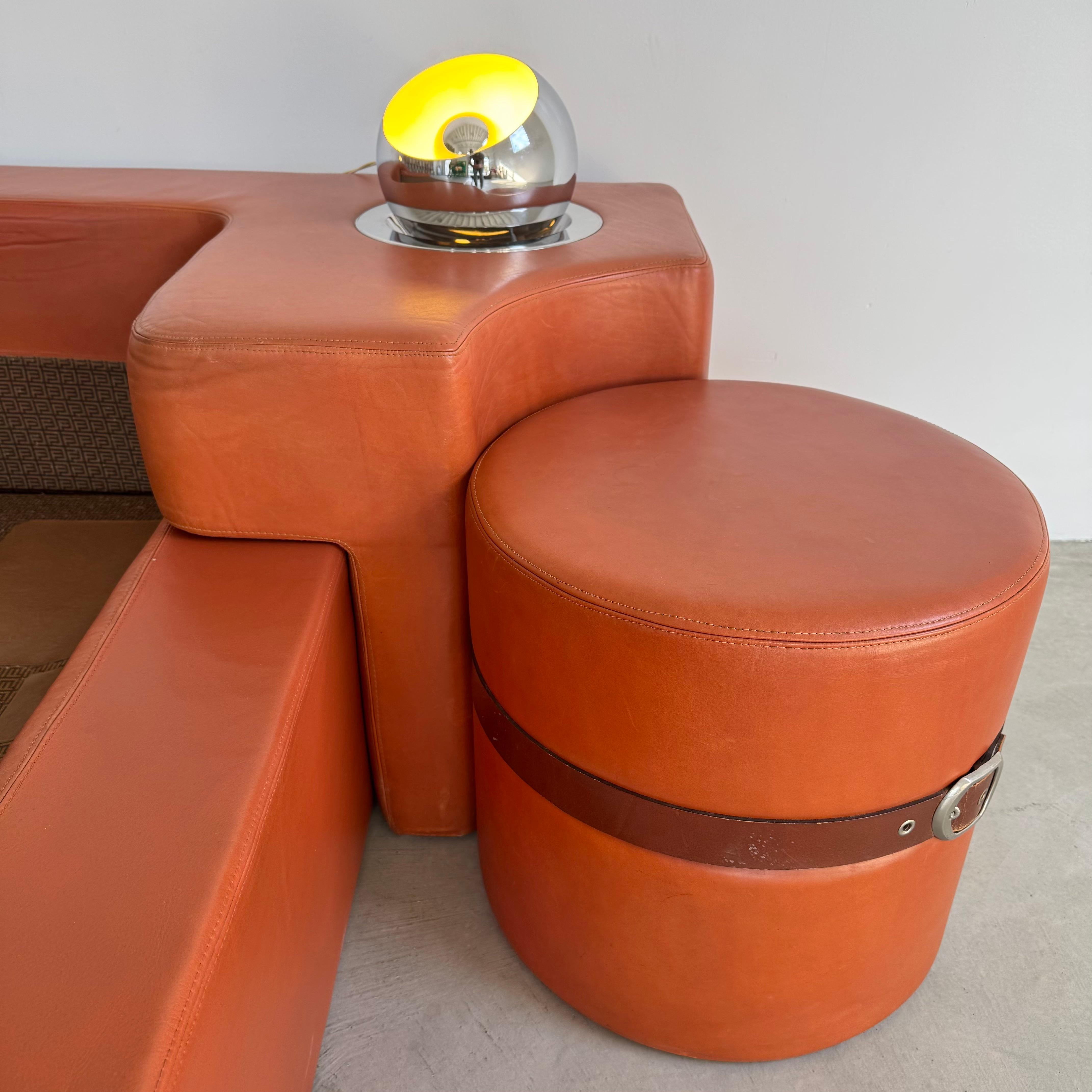 Cama de matrimonio de cuero Pace de Guido Faleschini, Italia, años 70 6