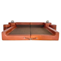 Letto Pace King-Size in pelle di Guido Faleschini, Italia, anni '70