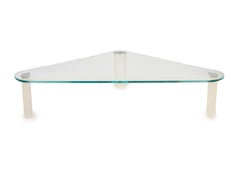 Pace Lucite and Glass Triangular Coffee Table