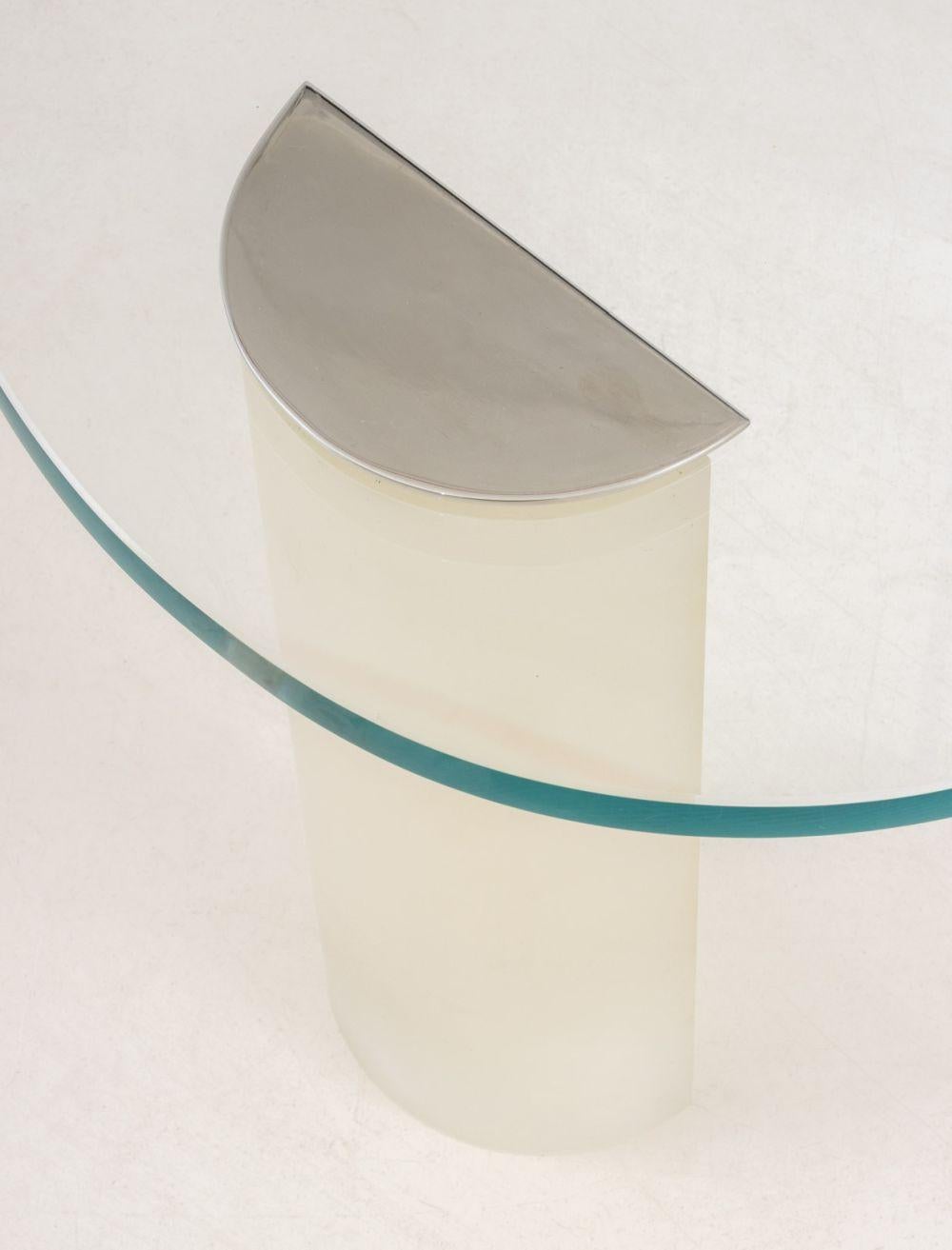 Pace Lucite and Glass Triangular Coffee Table For Sale 1