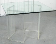 Pace Manner Modern Glass And Lucite Dining Table