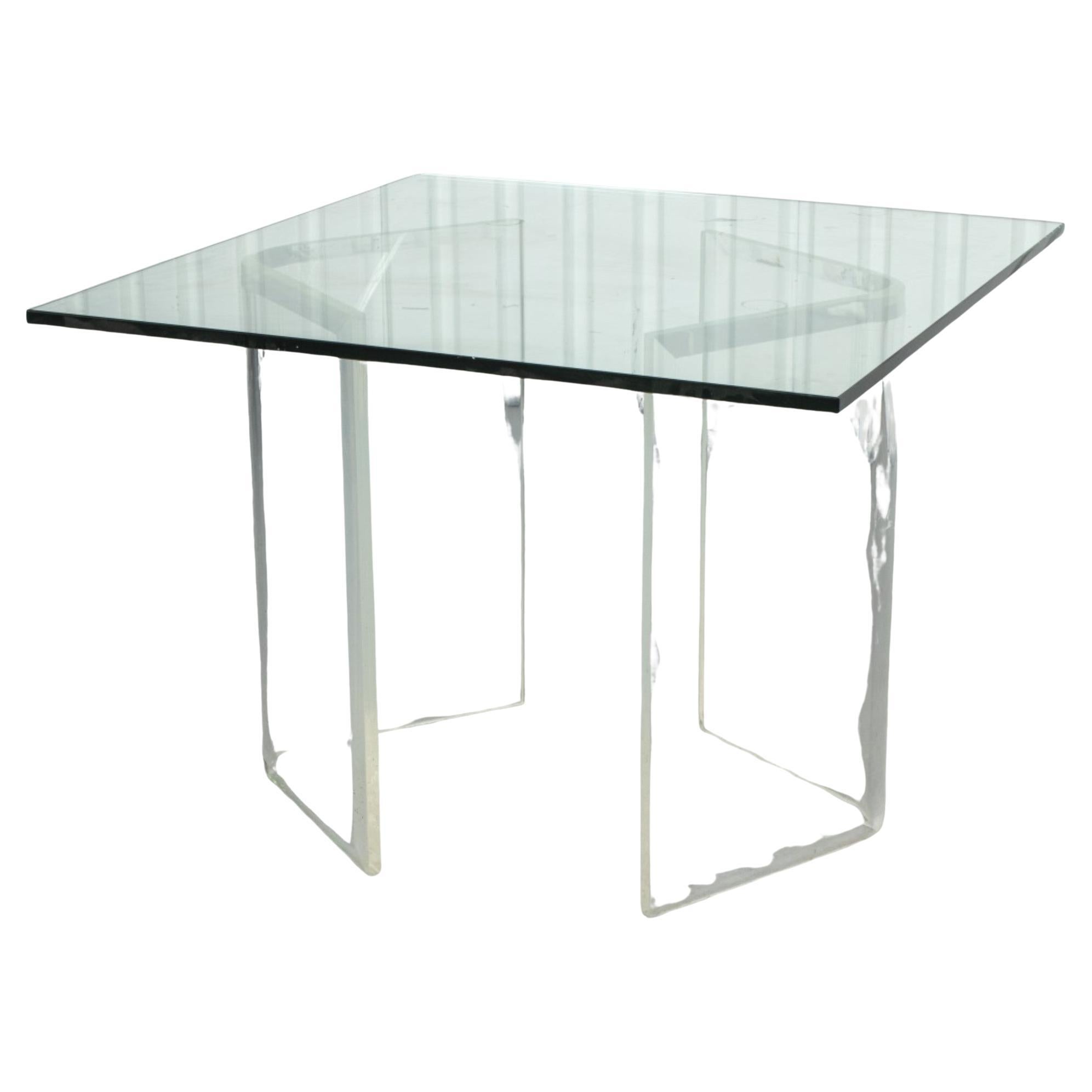 Moderner Esstisch aus Glas und Lucite in Pace-Manier