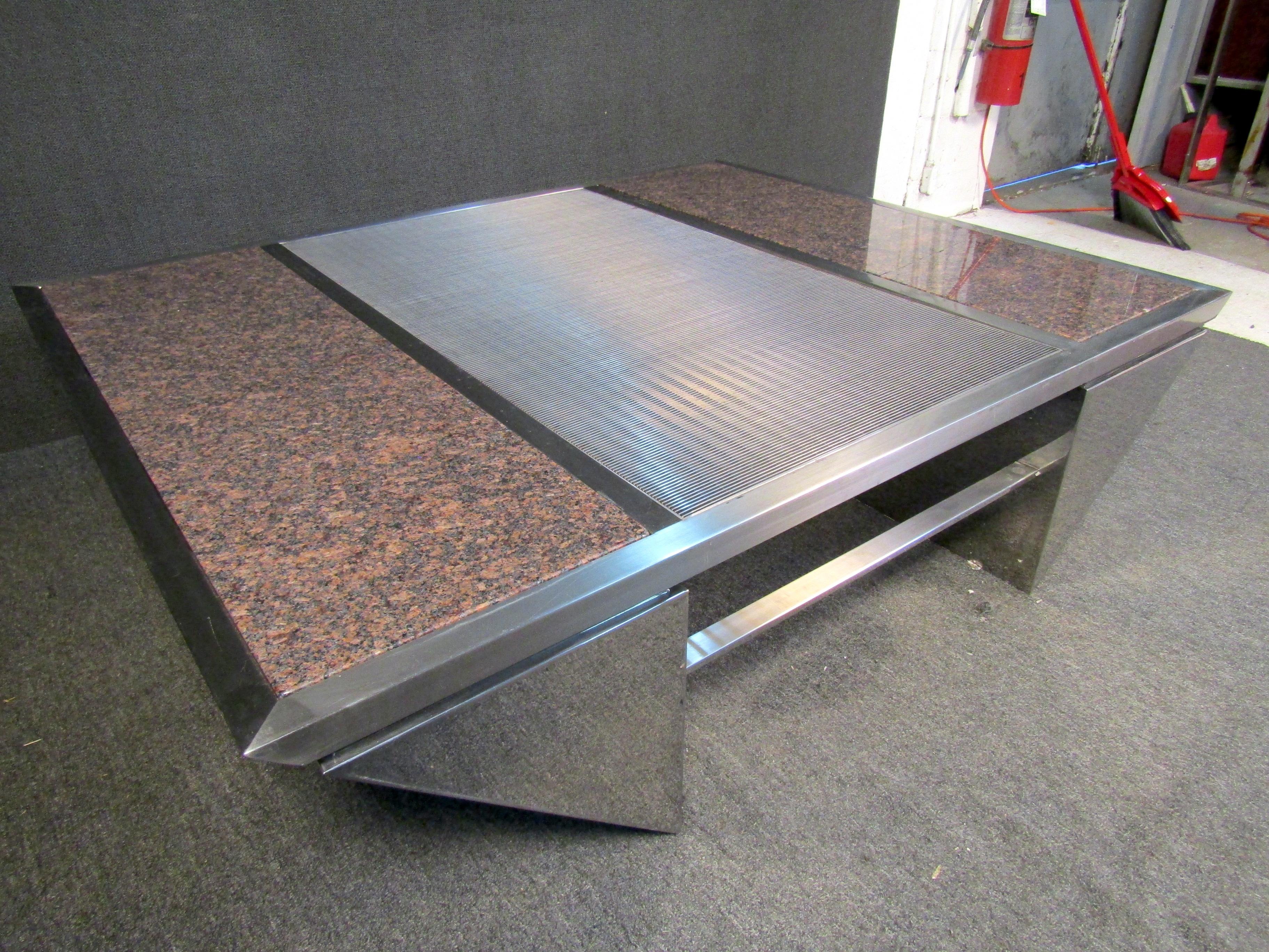 Pace Marble and Metal Coffee Table 5