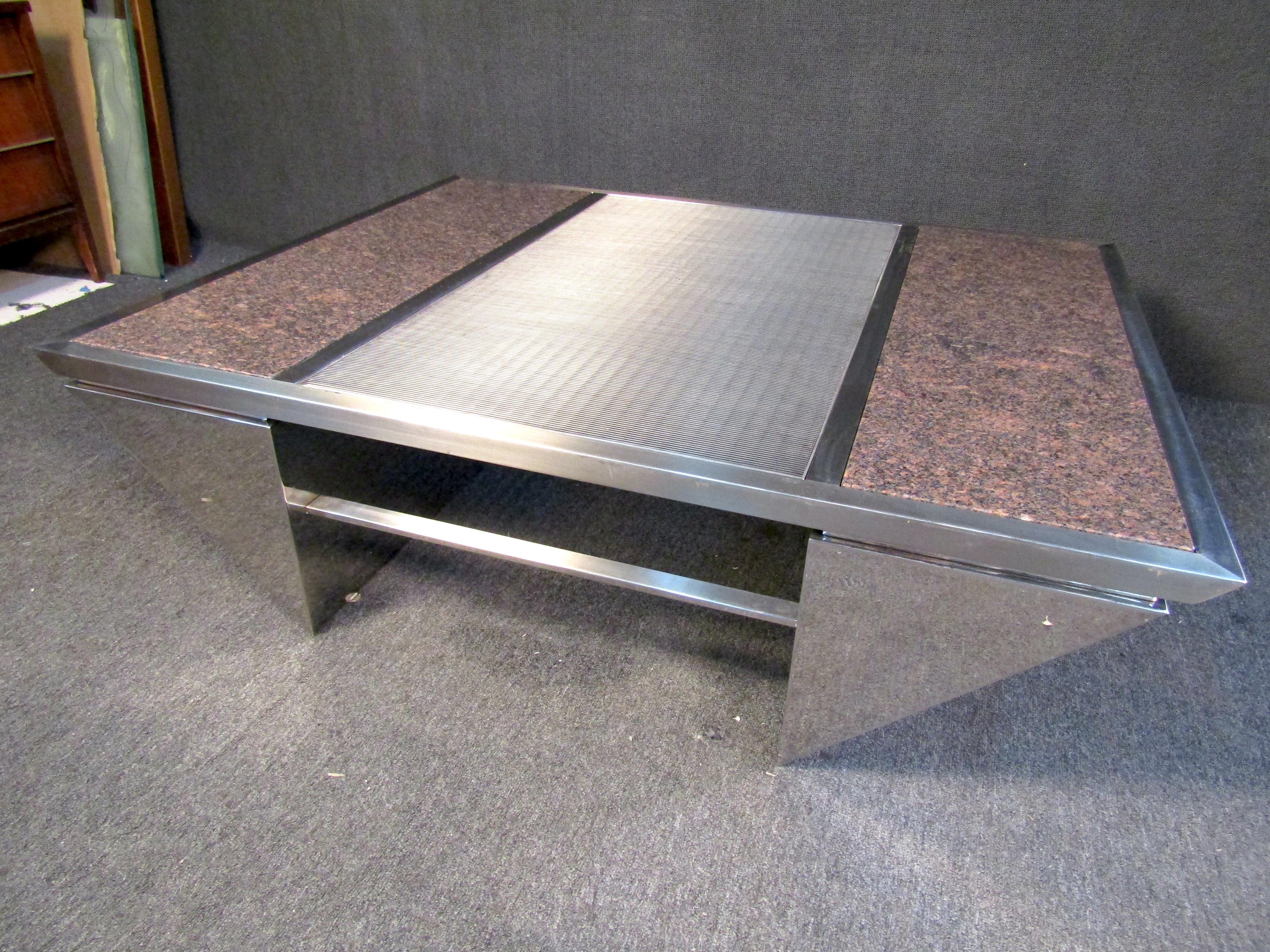 Mid-20th Century Pace Marble and Metal Coffee Table