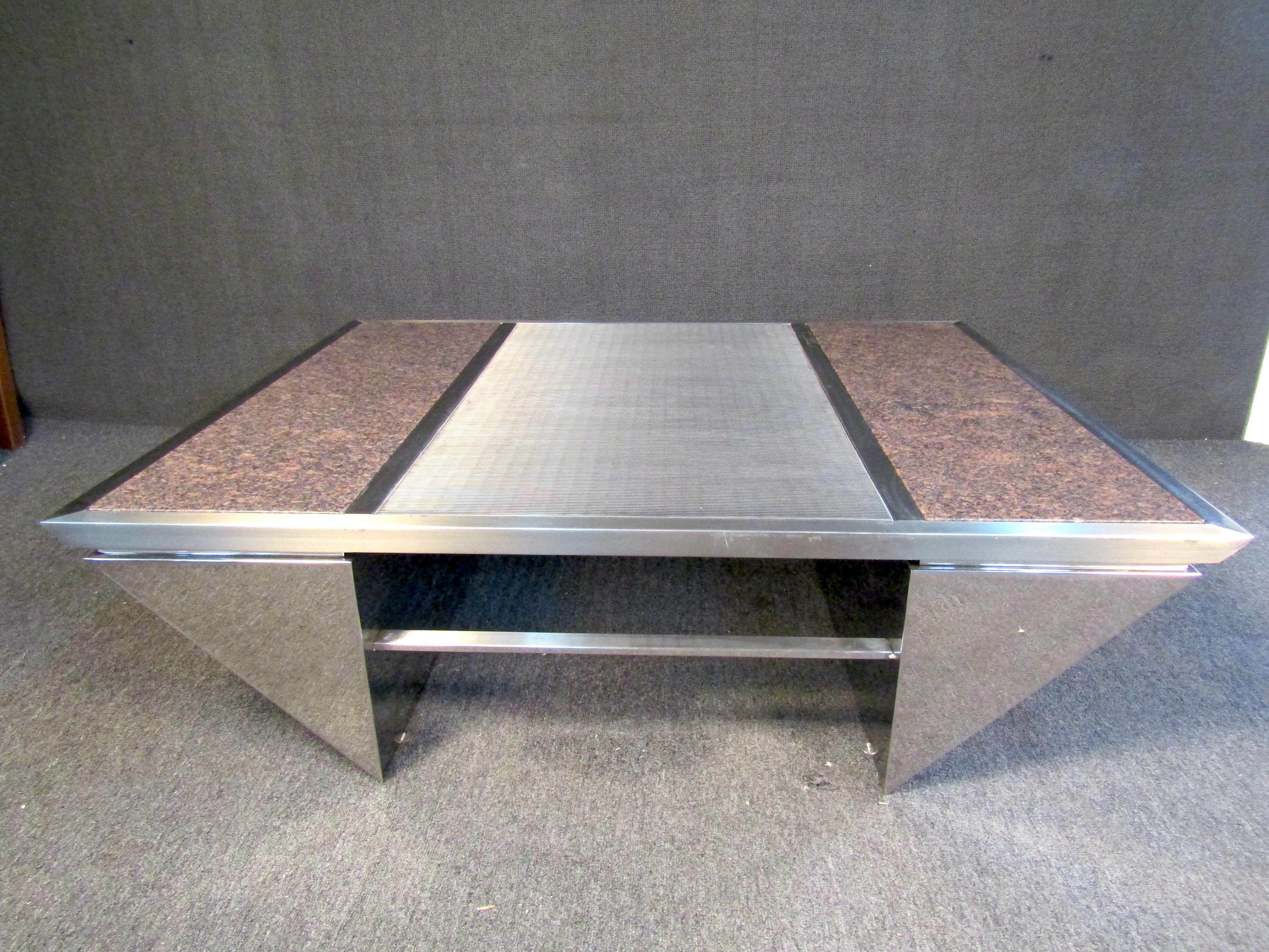 Pace Marble and Metal Coffee Table 1