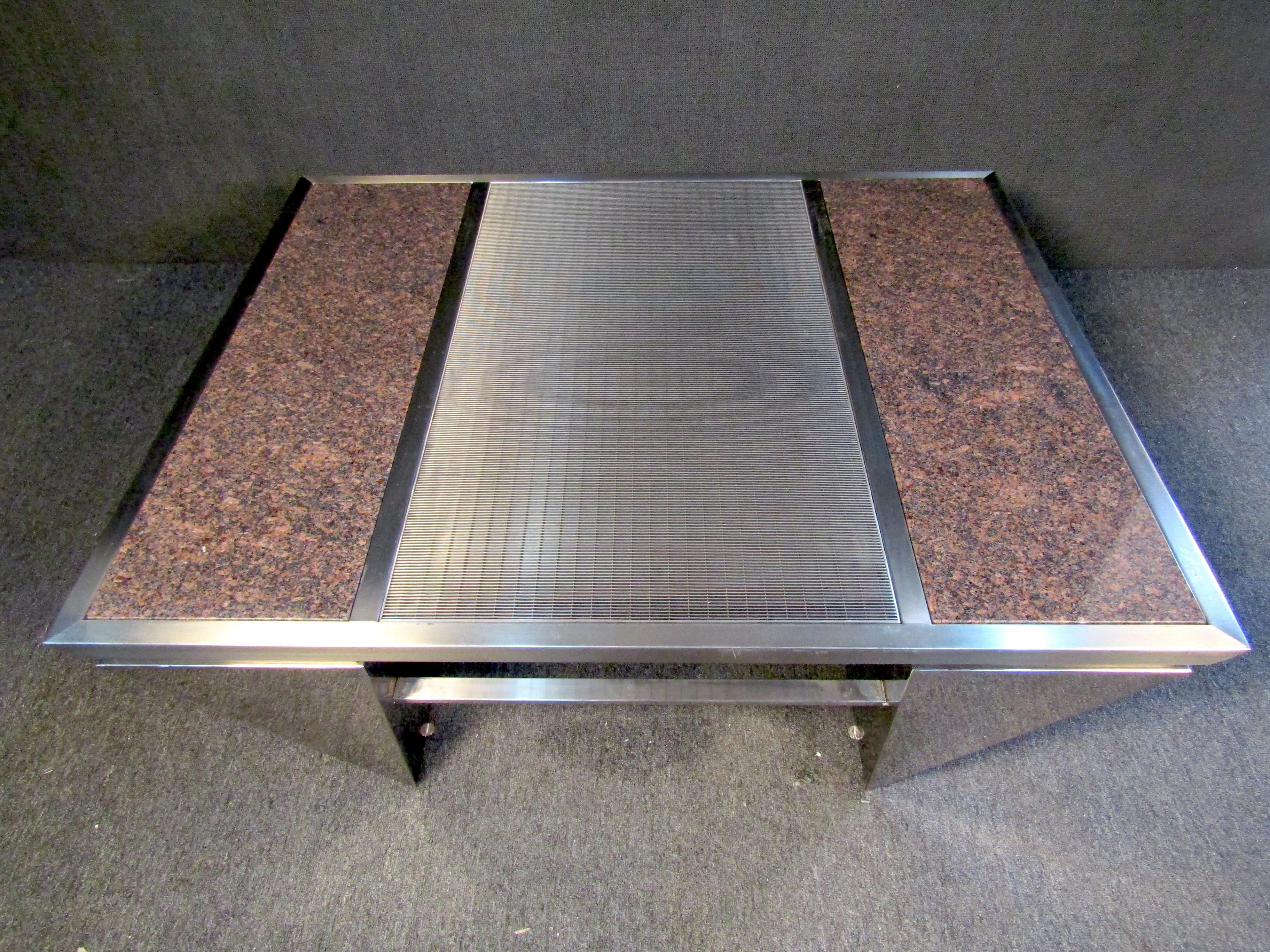 Pace Marble and Metal Coffee Table 2