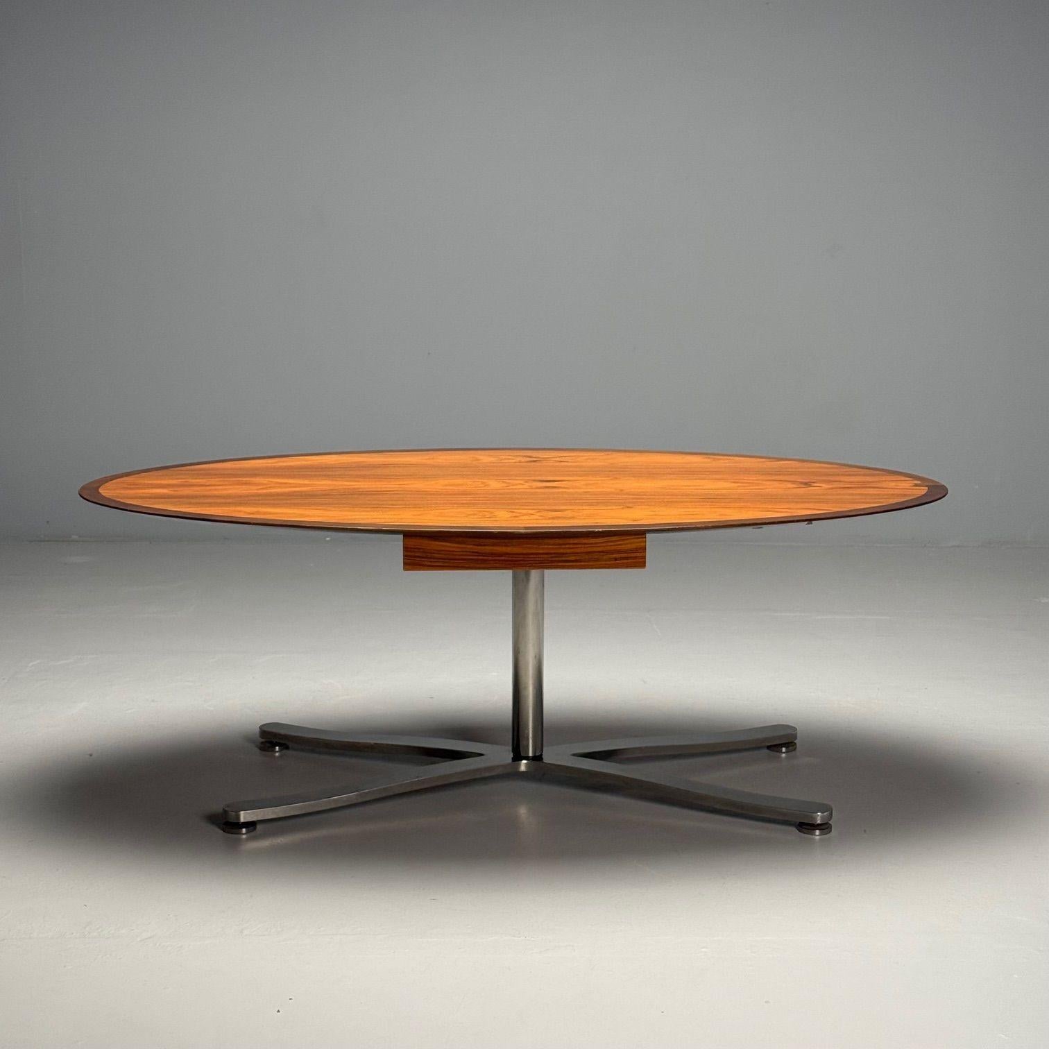 Pace, Mid-Century Modern, Schreibtisch, exotisches Holz, Chrom, Esstisch, USA im Angebot 3