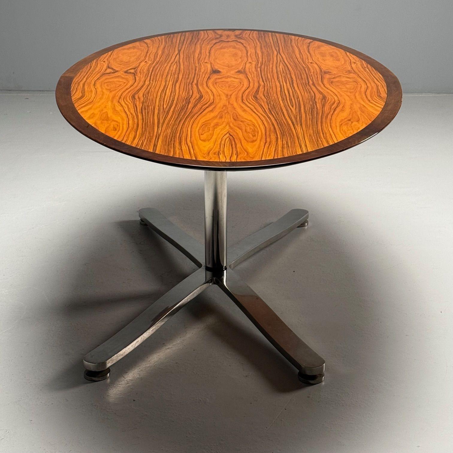 Pace, Mid-Century Modern, Schreibtisch, exotisches Holz, Chrom, Esstisch, USA im Angebot 4