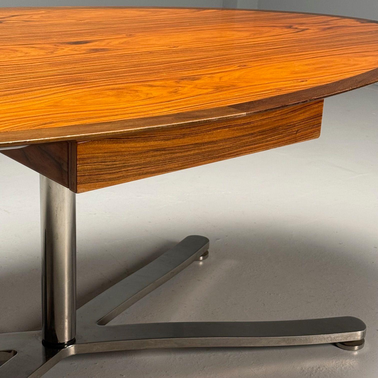 Pace, Mid-Century Modern, Schreibtisch, exotisches Holz, Chrom, Esstisch, USA im Angebot 5