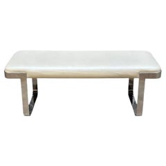 Bench aus Edelstahl und Leder mit Spitze, 1970
