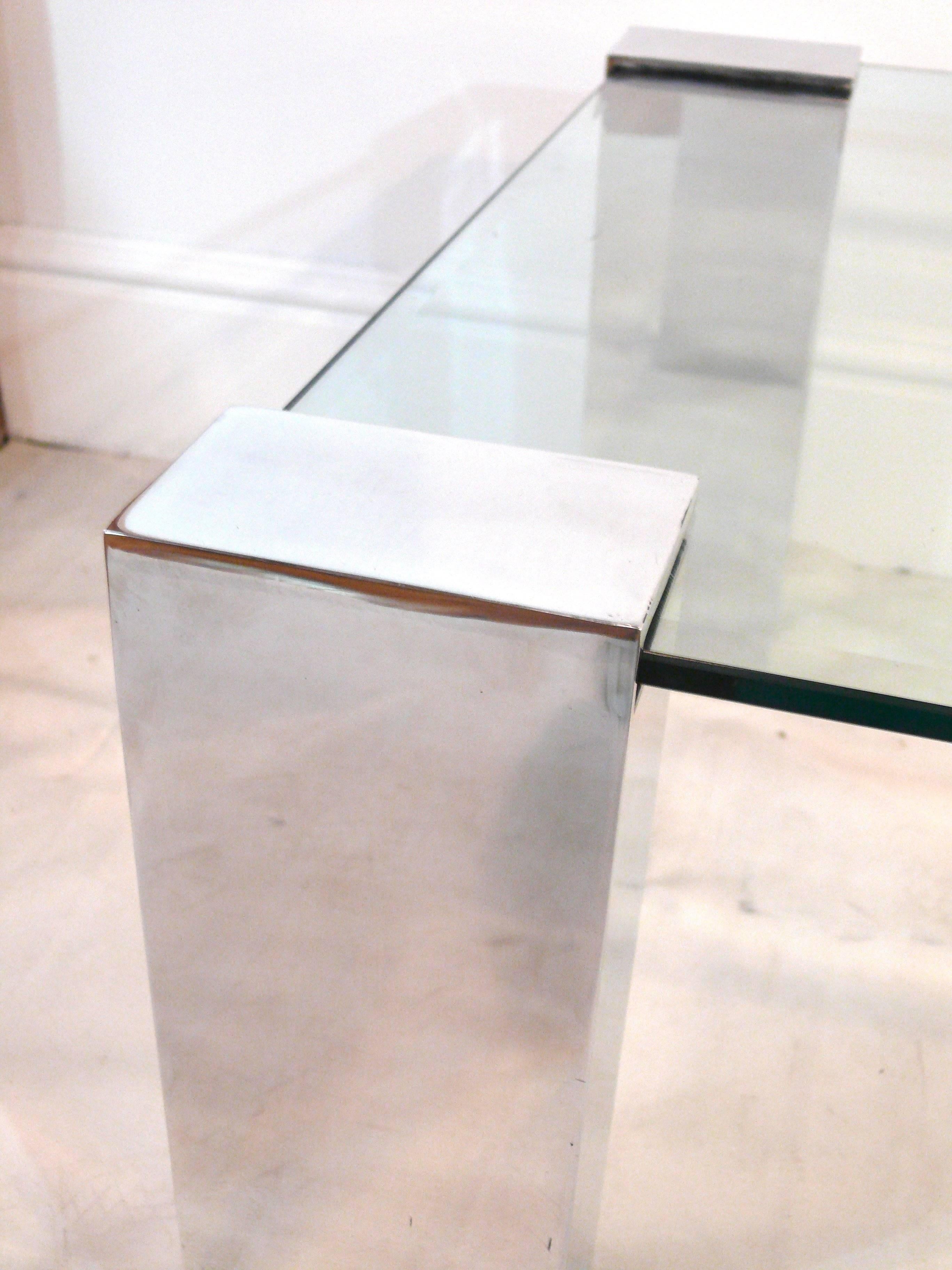Mid-Century Modern Pace Style Polished Aluminum Coffee Table For Sale