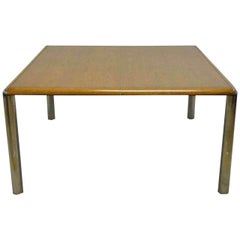 Pace Style Mid-Century Modern Oak and Chrome Dining Table, with Leaves