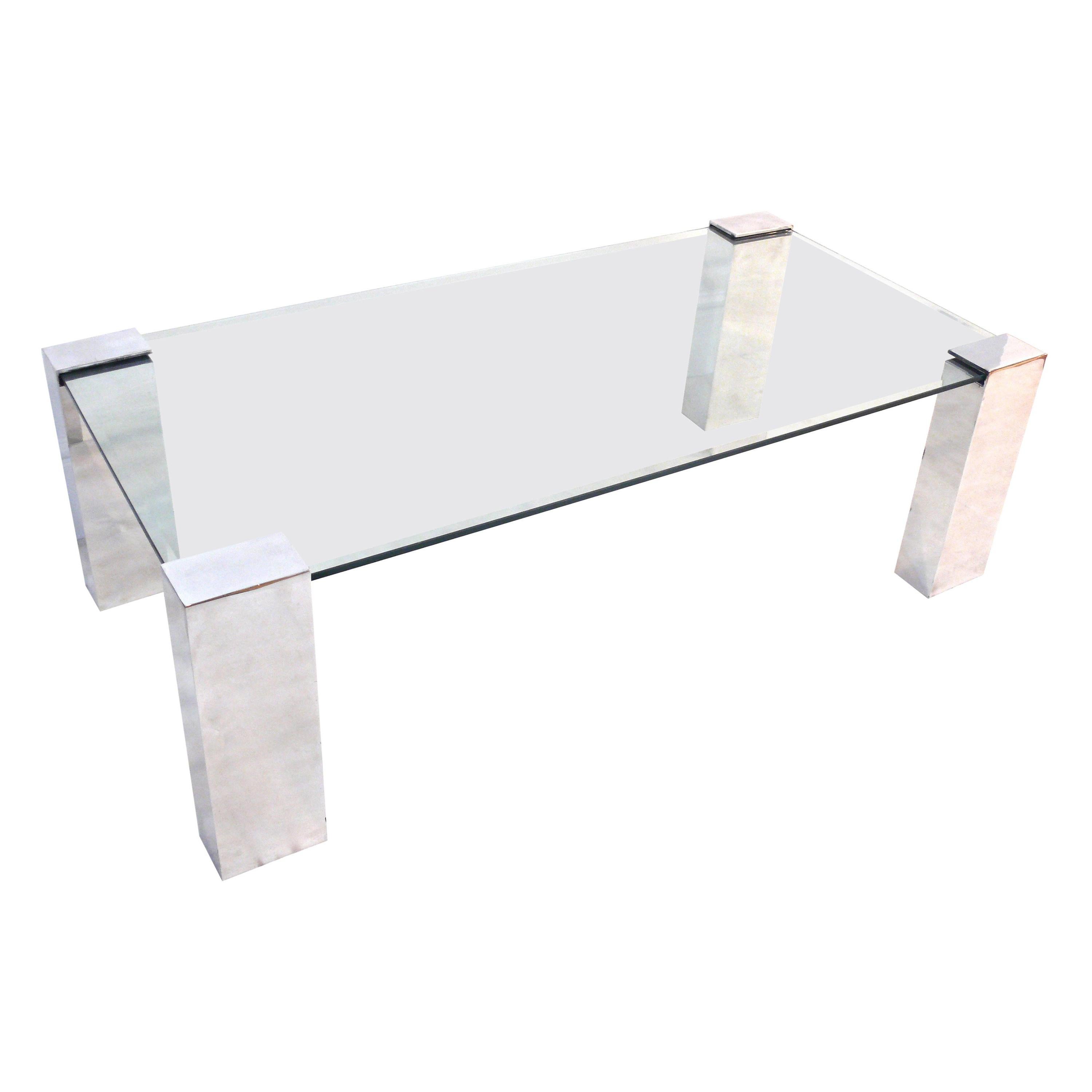 Pace Style Polished Aluminum Coffee Table
