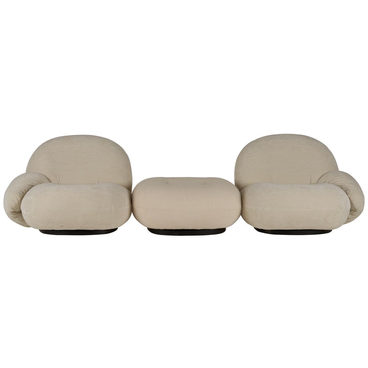 Danish Pacha Collection Sectional Sofa and Lounge Chair  Ottoman by Pierre Paulin