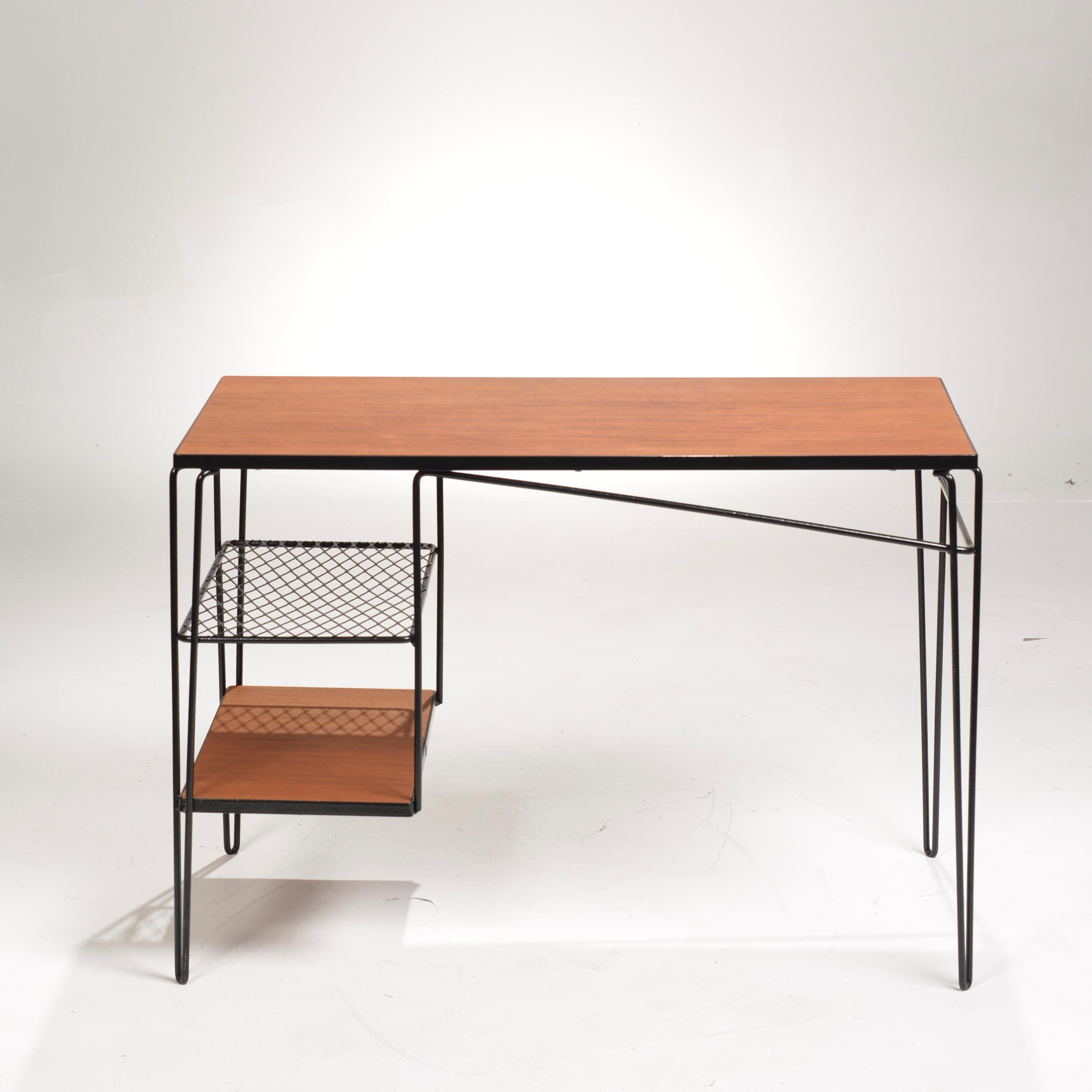 Mid-Century Modern Pacific Design School Mahogany Desk by Thin Line of Los Angeles For Sale