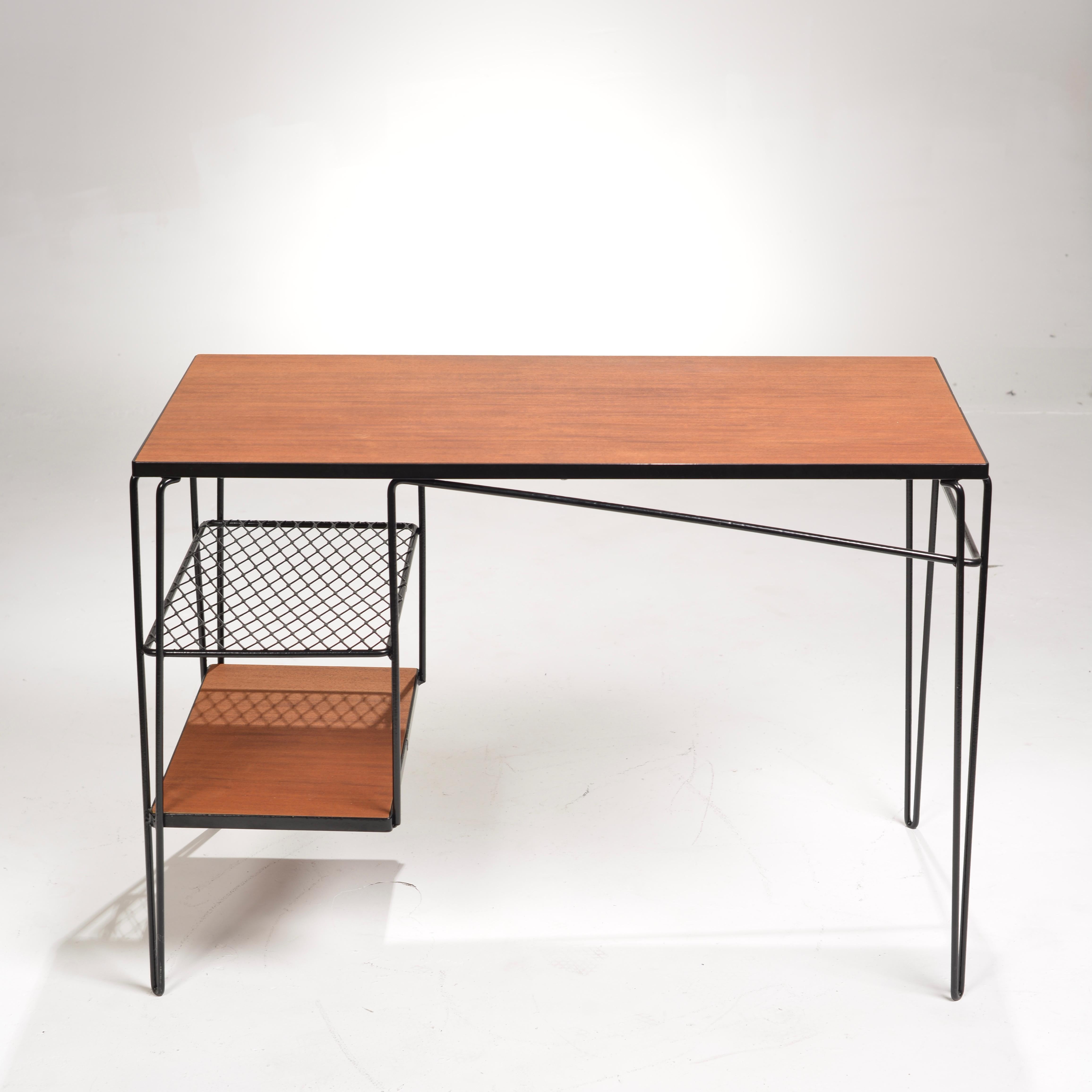 20th Century Pacific Design School Mahogany Desk by Thin Line of Los Angeles For Sale