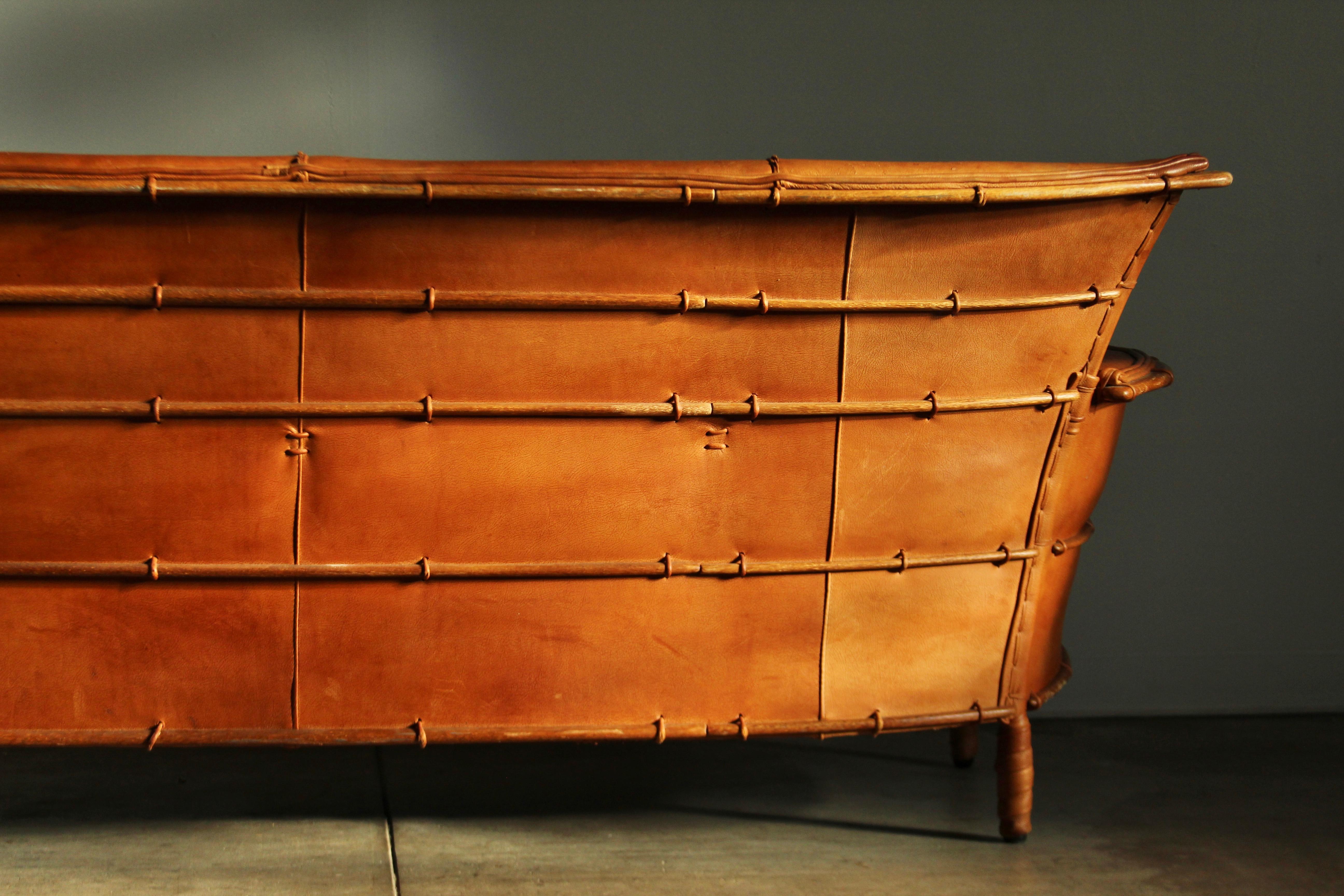 Pacific Green Cognac Distressed Leather 