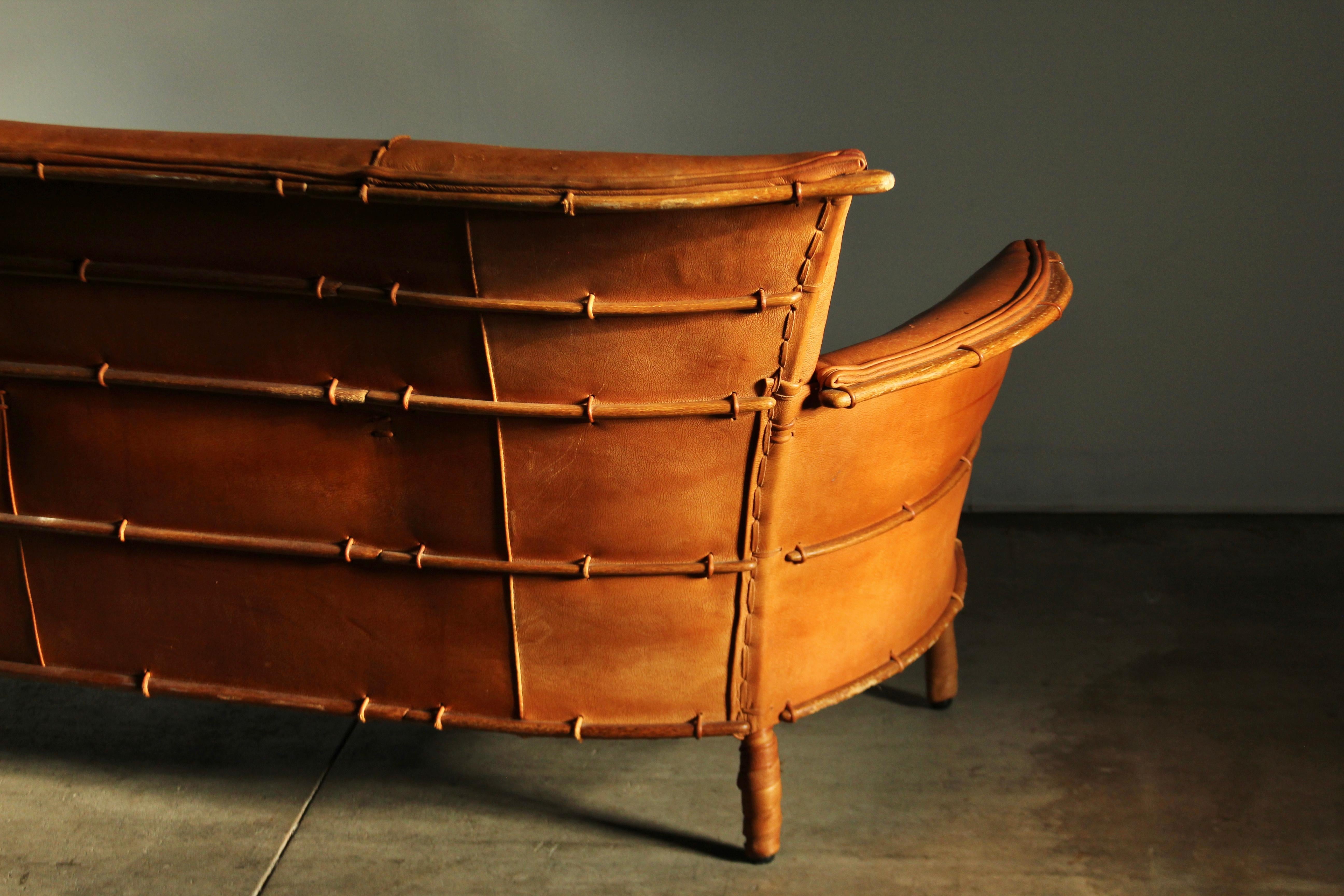 Pacific Green Cognac Distressed Leather 