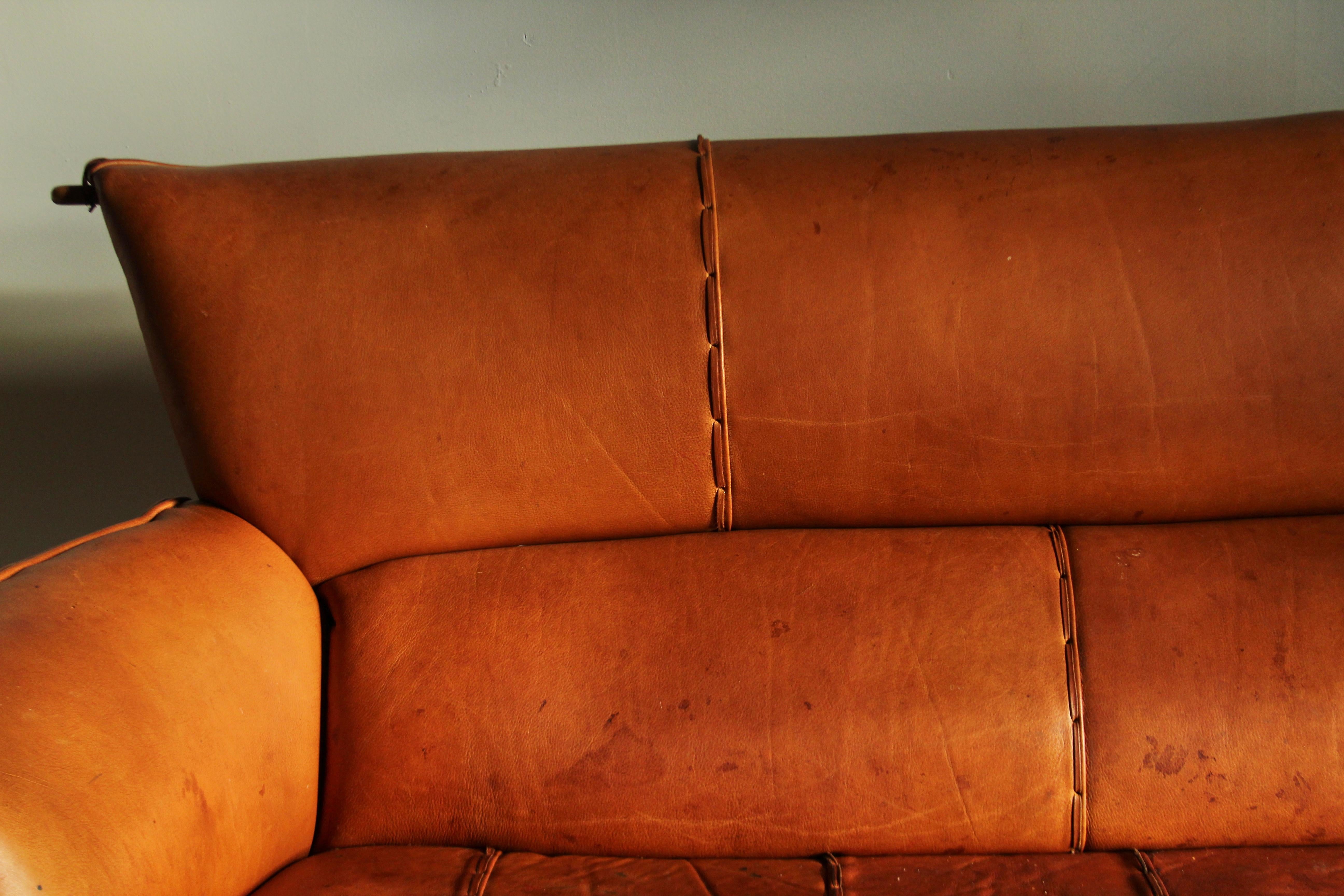 Pacific Green Cognac Distressed Leather 