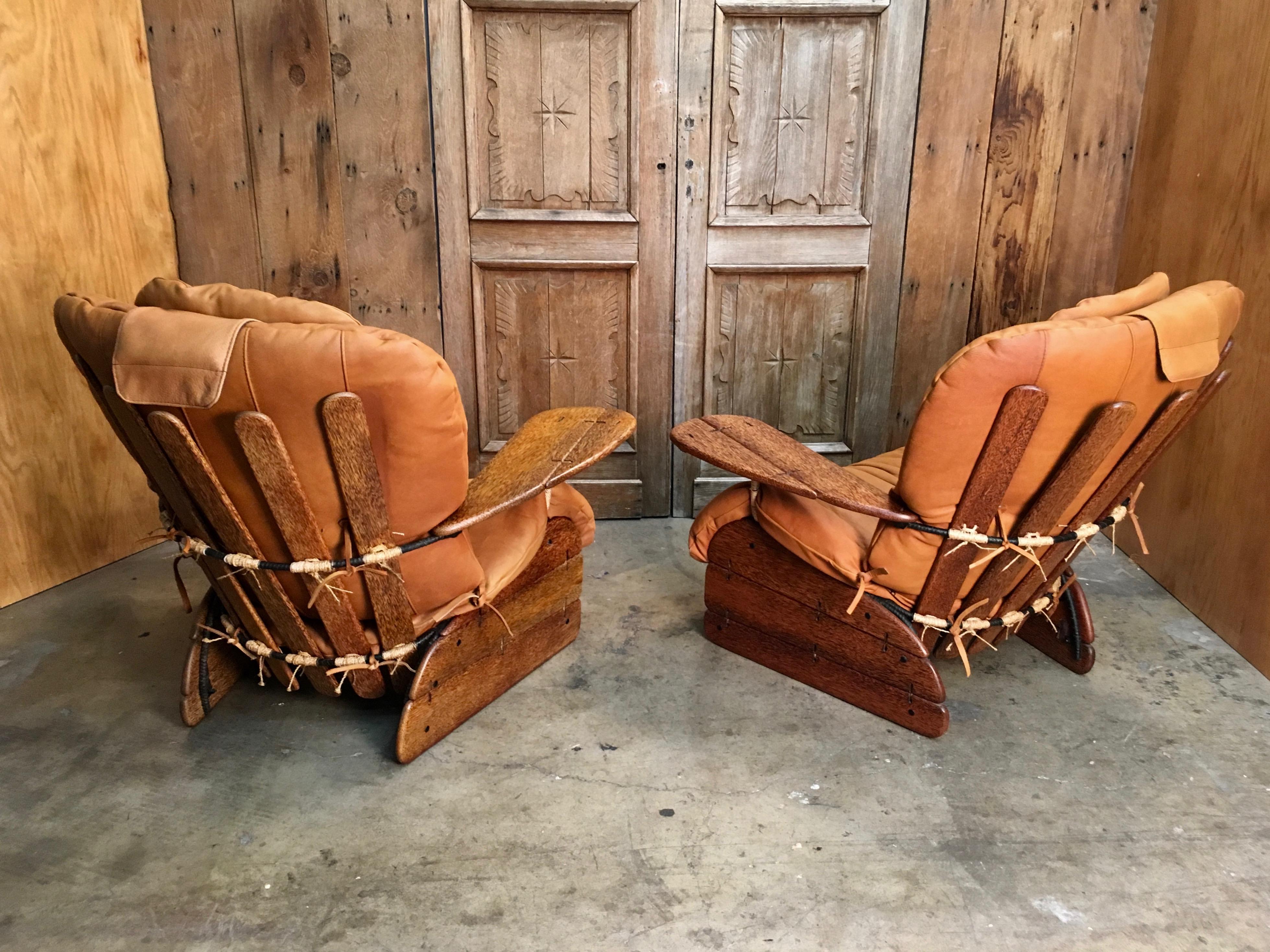 Pacific Green Havana Lounge Chairs with Ottomans 2