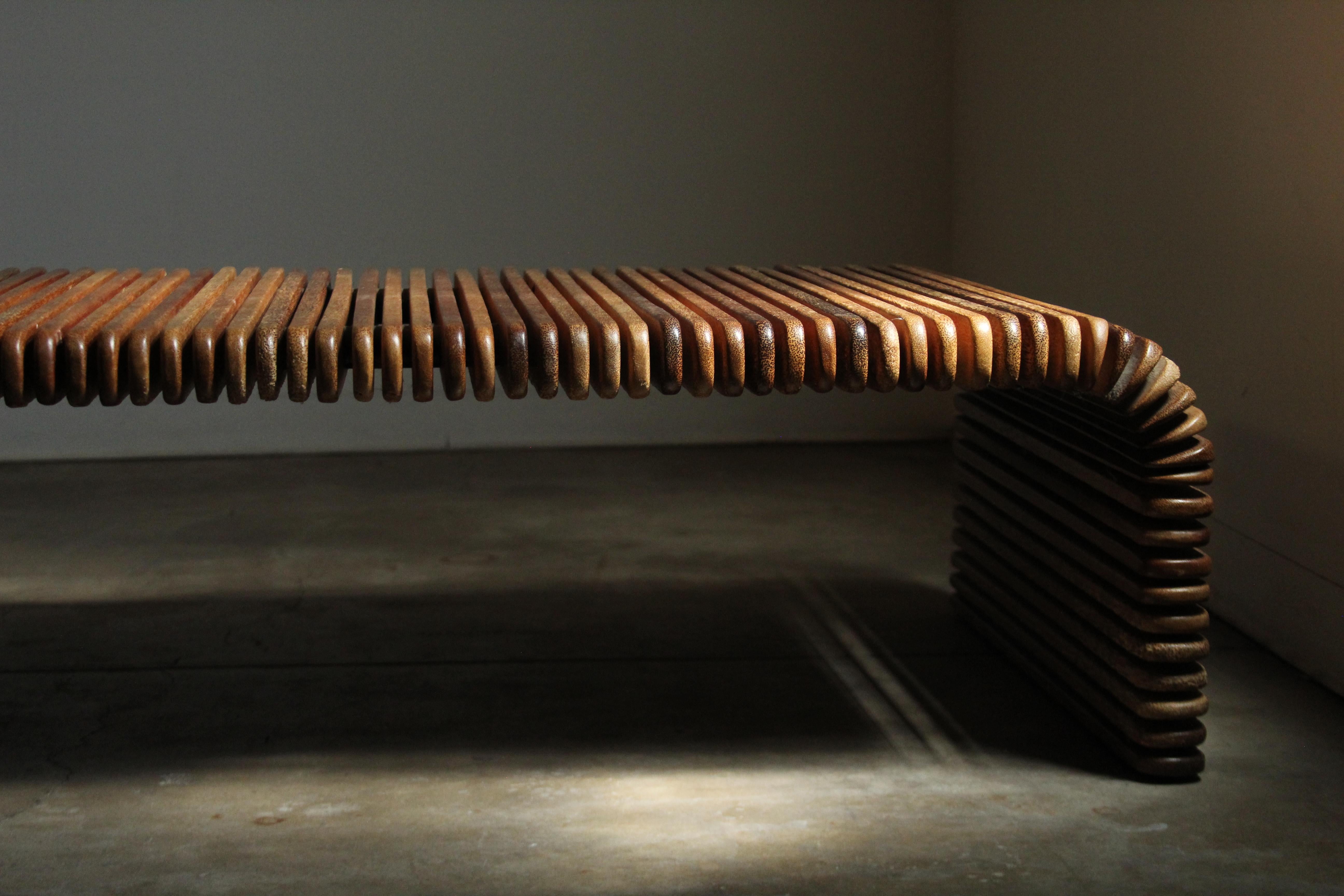 Organic Modern Pacific Green Large Scale Slatted Palmwood 