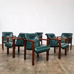 Conjunto de comedor Pacific Green de madera de palma de finales de los 70