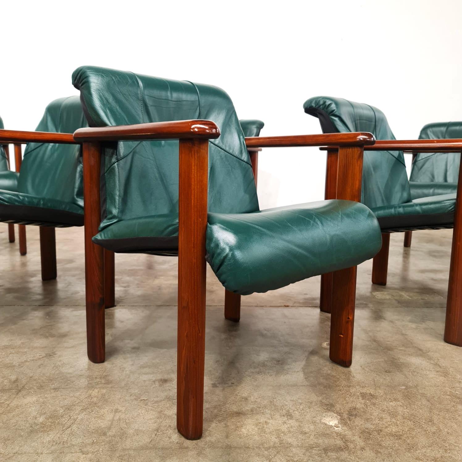 Pacific Green late 70's Palmwood Dining Suite In Good Condition For Sale In LYON, FR