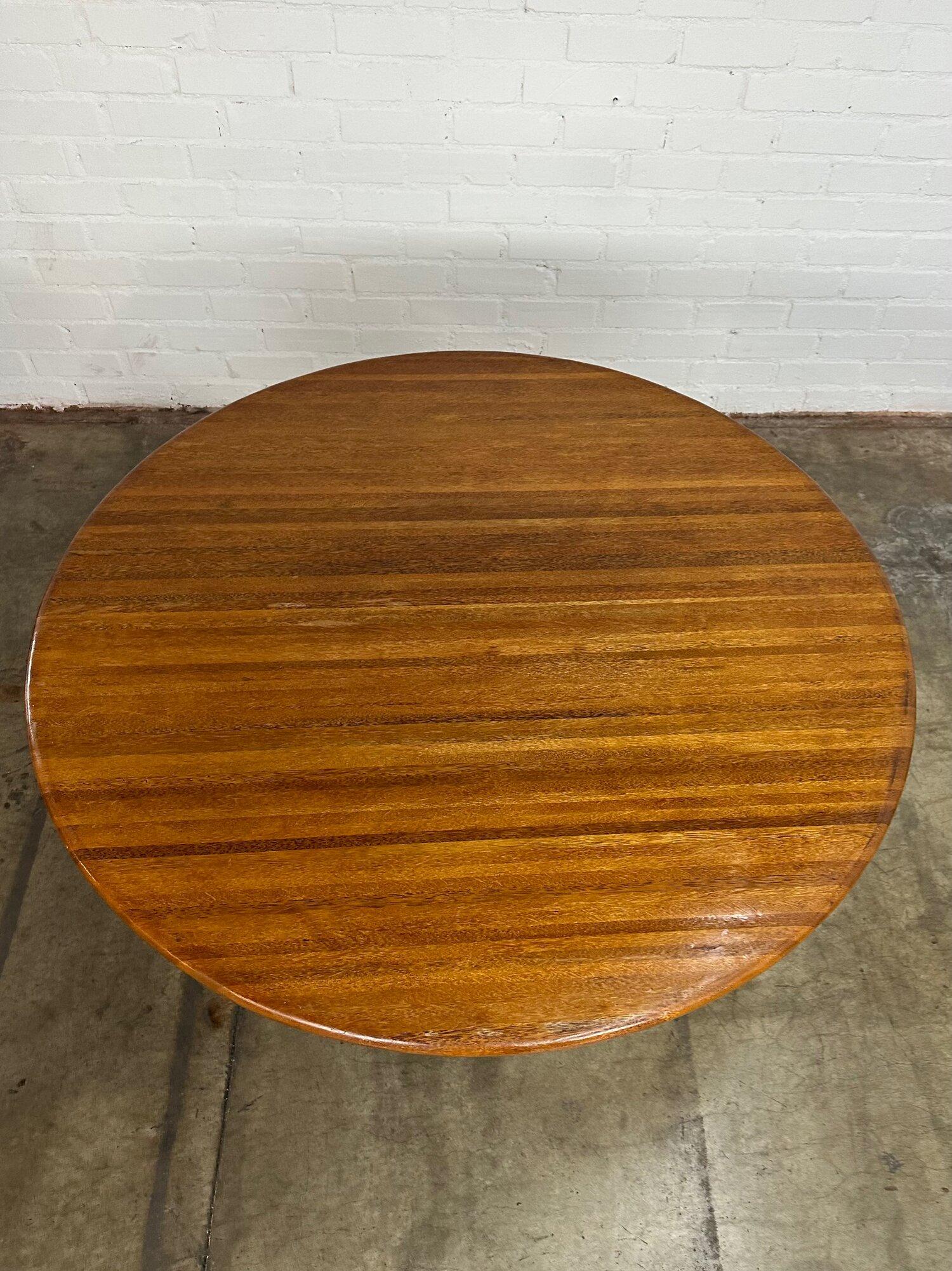 Pacific Green Leather & Palm Wood Dining table For Sale 1