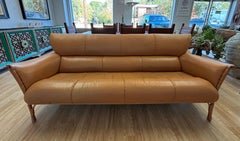 Pacific Green Leather Sofa, Australia, Circa 1990s