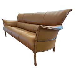 Pacific Green Leather Sofa, Australia, Circa 1990s