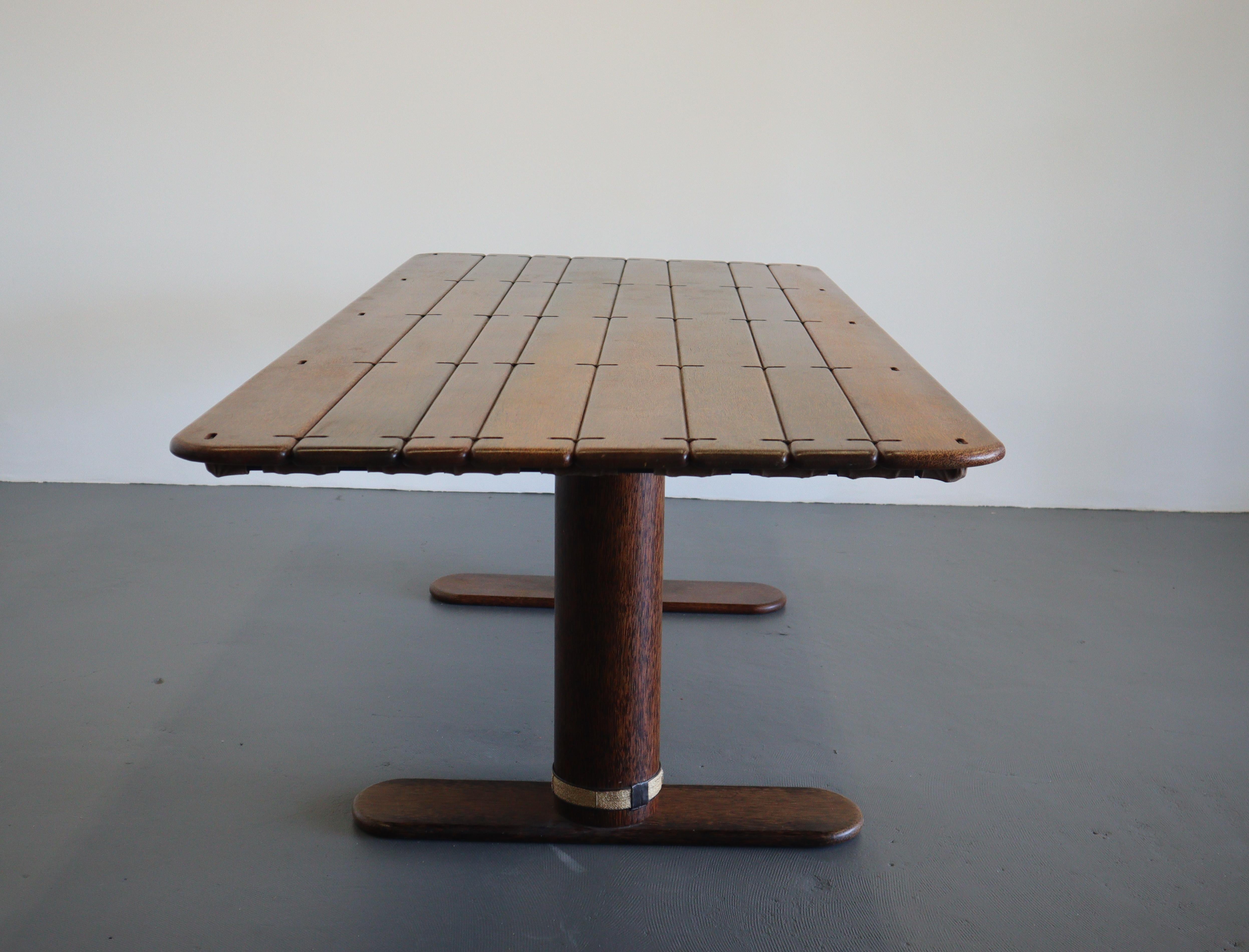Leather Pacific Green “Messina” Dining Table