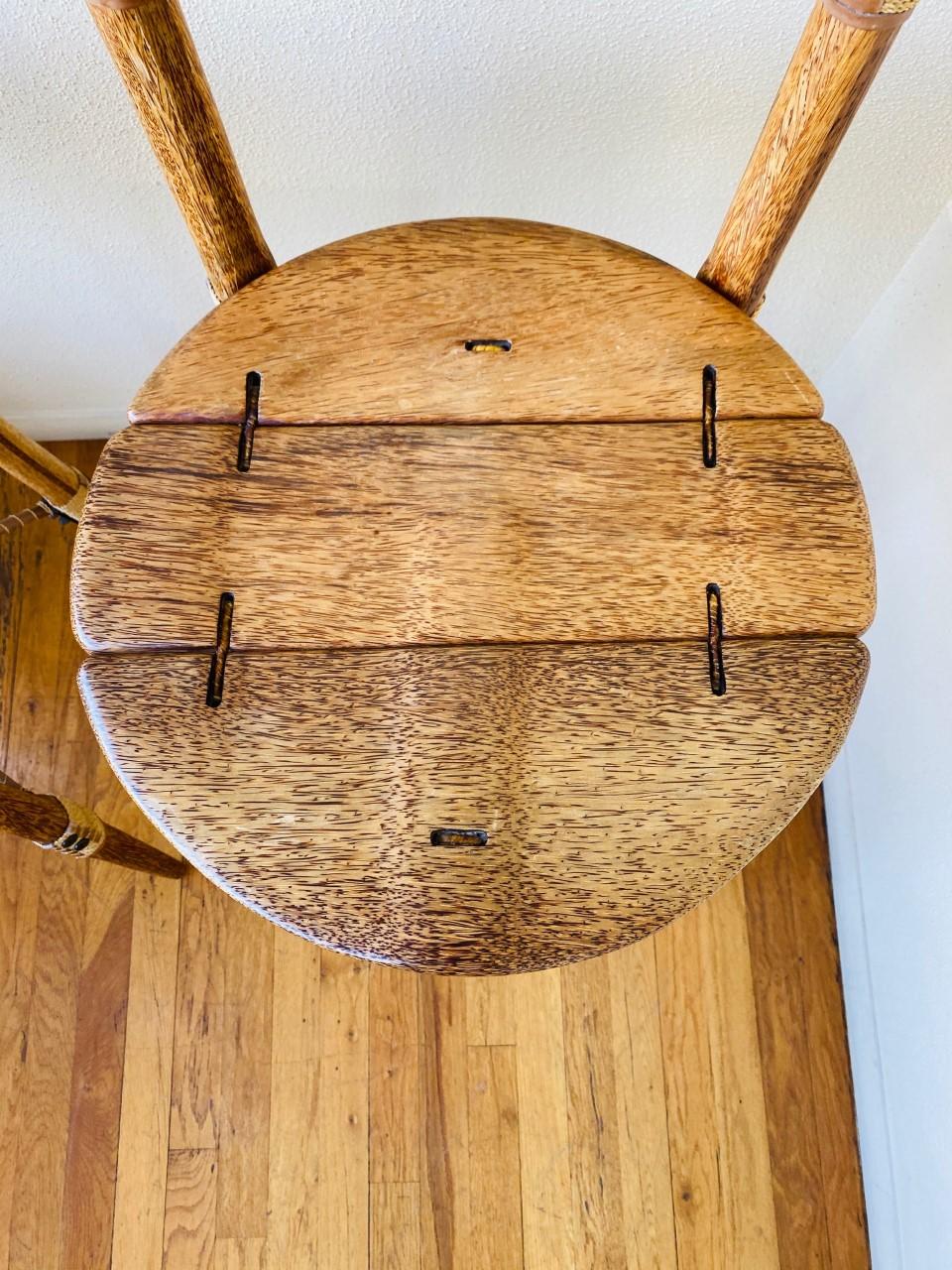 Late 20th Century Pacific Green Palmwood Bar Stools, 1990s