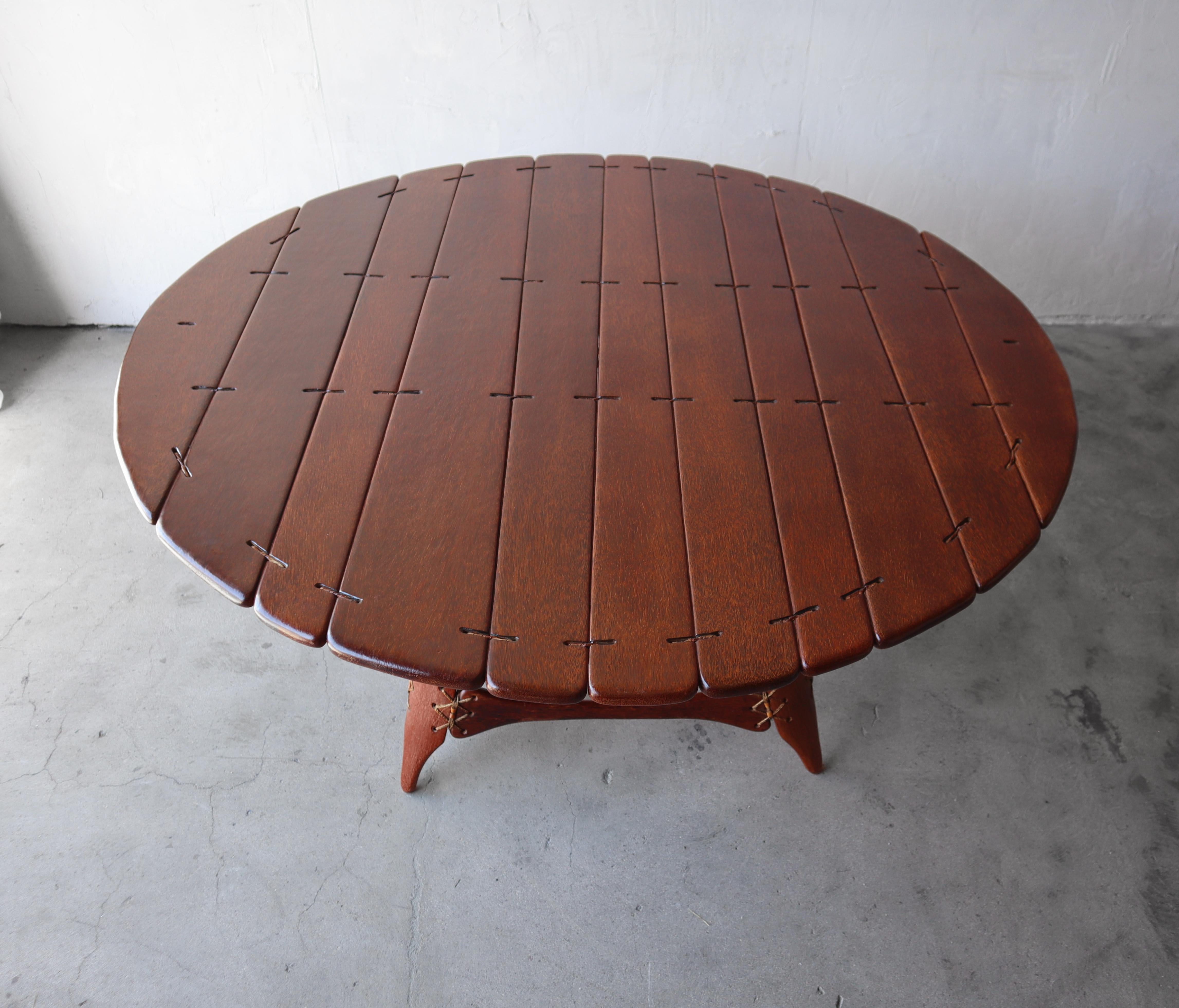 Cut Steel Pacific Green Round Navajo Dining Table