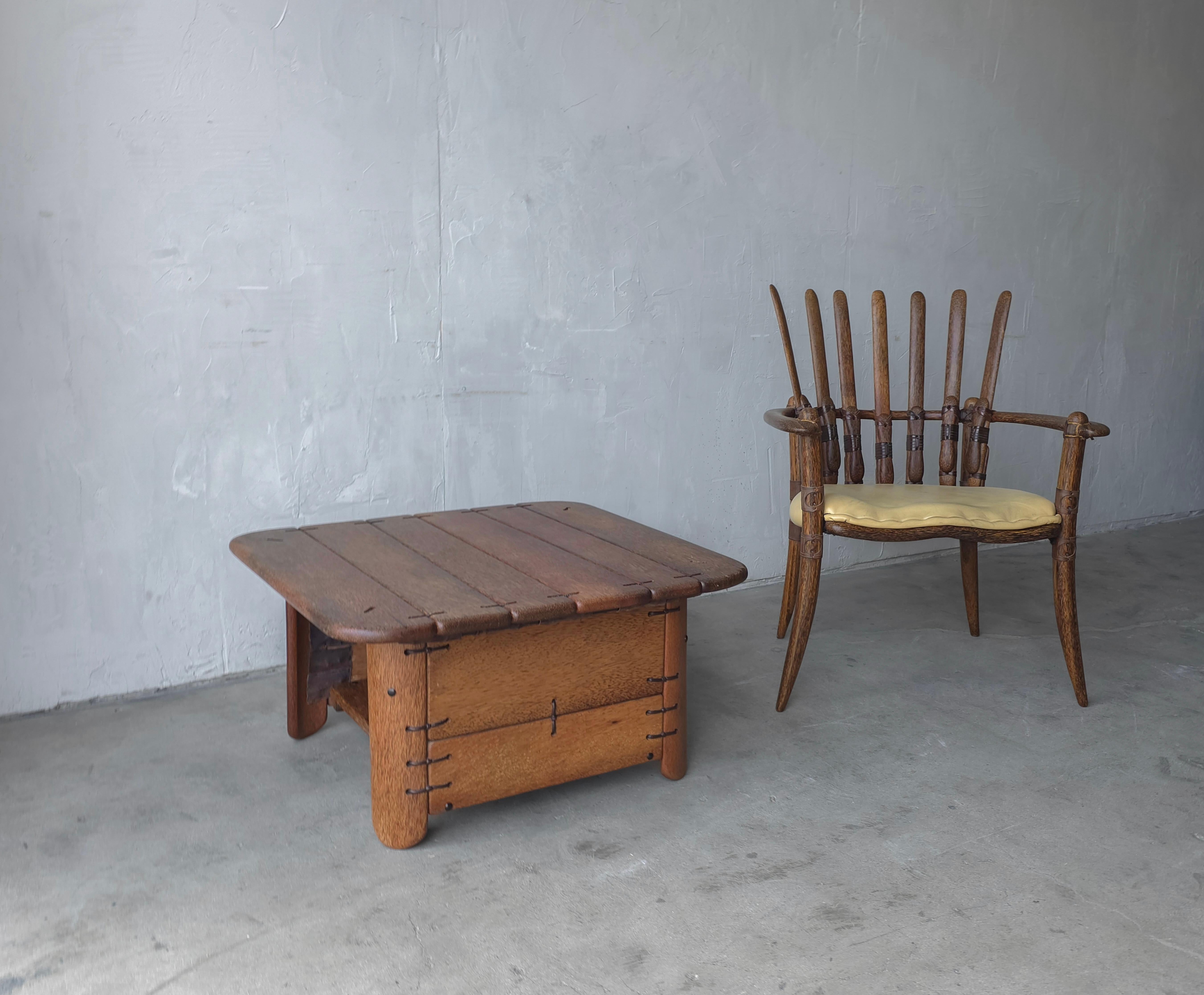 Sustainable and beautiful Pacific Green furniture is truly a sophisticated addition to any decor. Available in excellent condition is this small square Messina coffee table.  Perfect in front of a small sofa or beside a large scale sofa as a side
