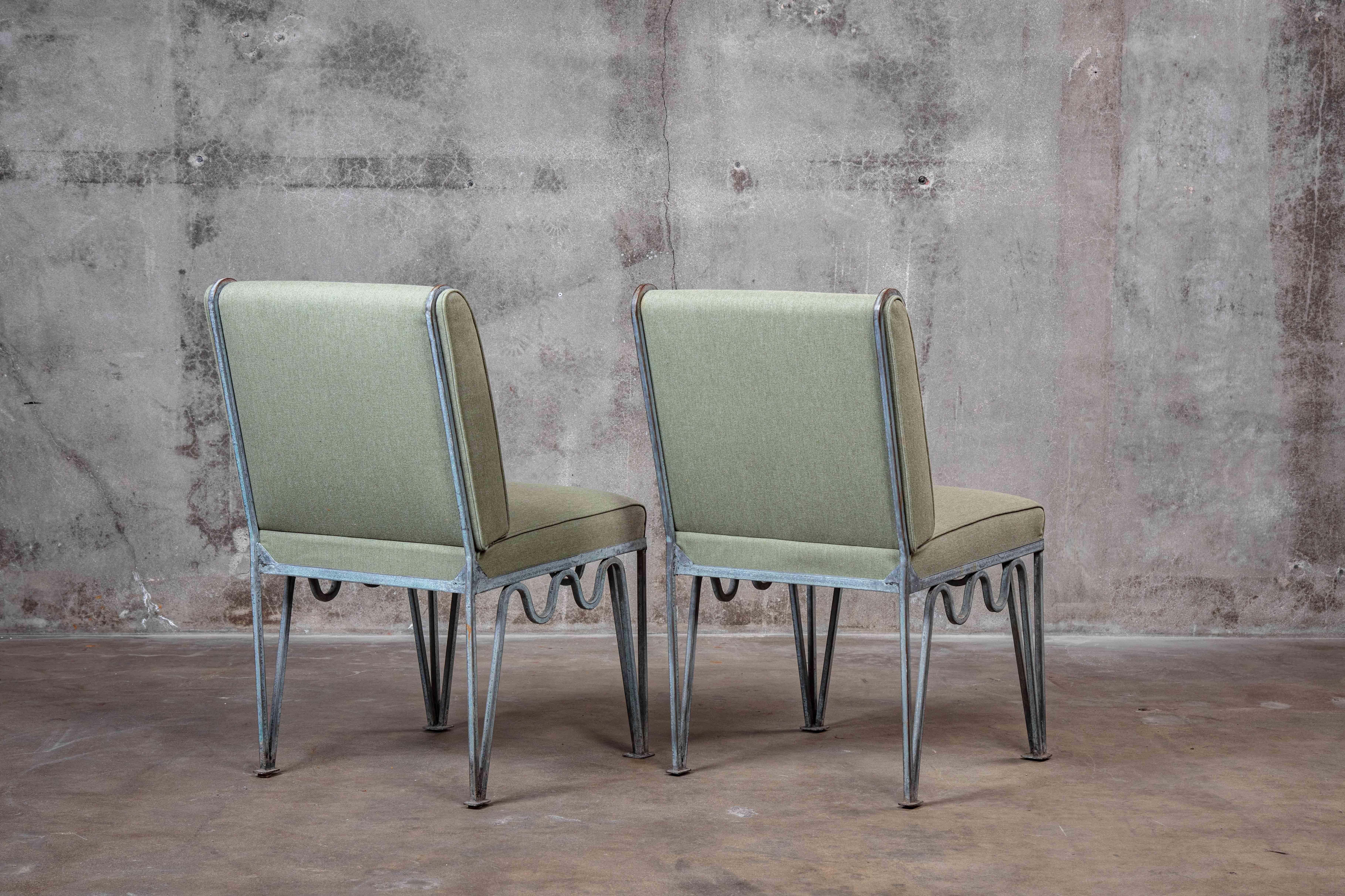 American Pair of Pacific Iron Side Chairs