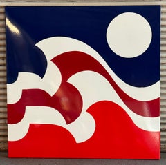 Pacific Northwest Artist Harold Balazs Large Enamel on Steel Abstract "Red Sea"