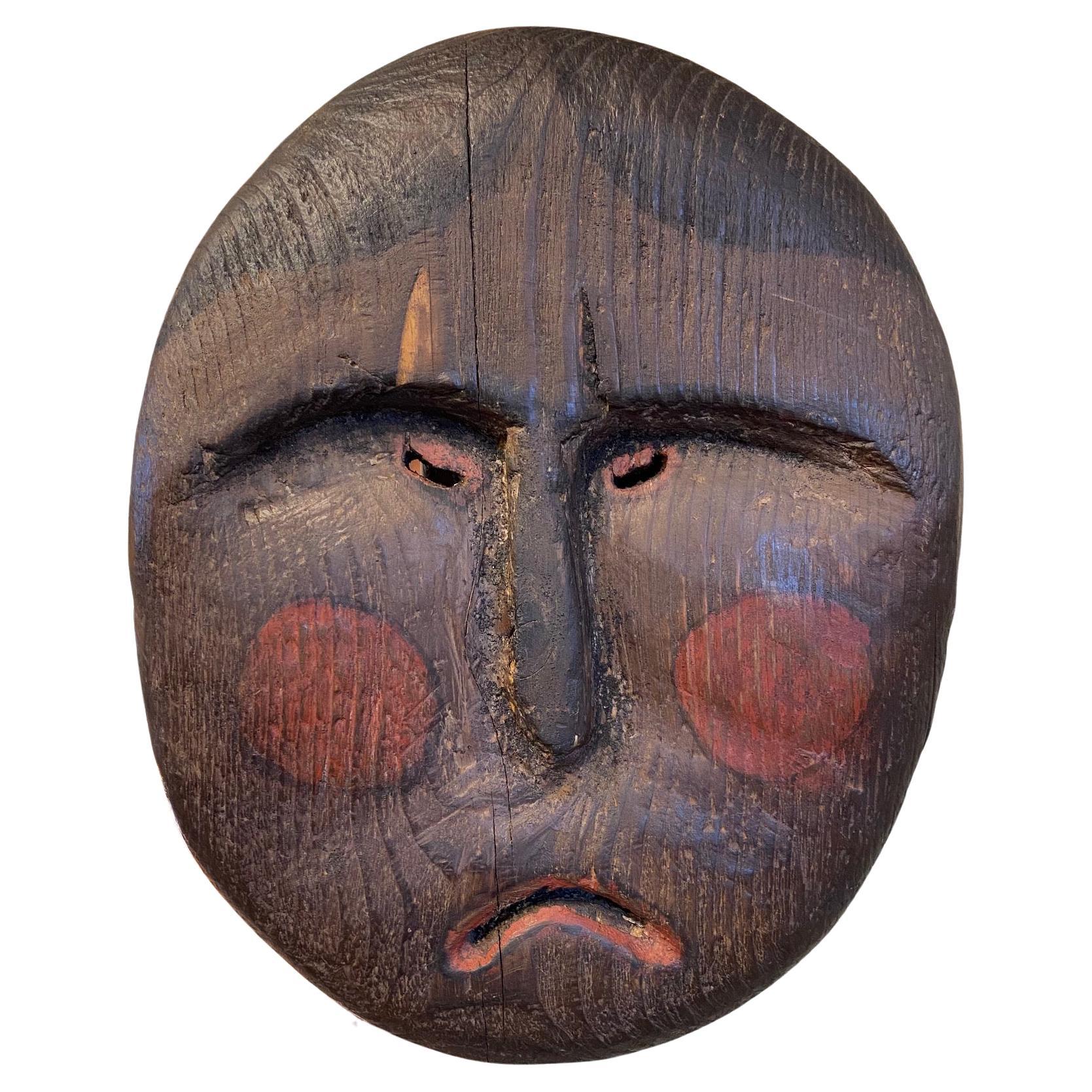 Pacific Northwest Coast Carved and Polychromed Wooden Mask, Early 20th Century