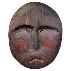 Retro Pacific Northwest Coast Carved and Polychromed Wooden Mask, Early 20th Century