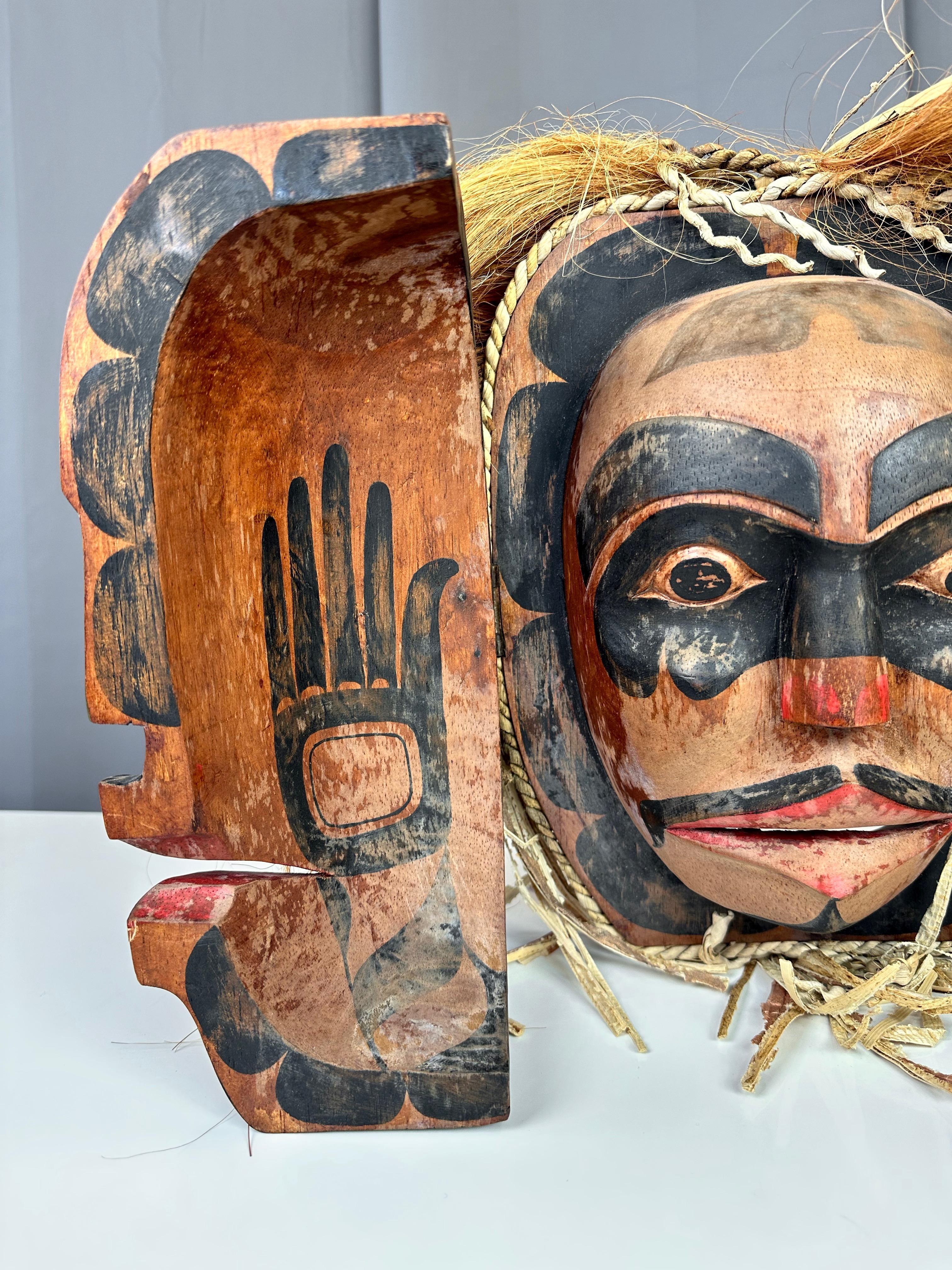 Canadian Pacific Northwest First Nations Kwakuitl Transformation or Opening Mask, 1970s